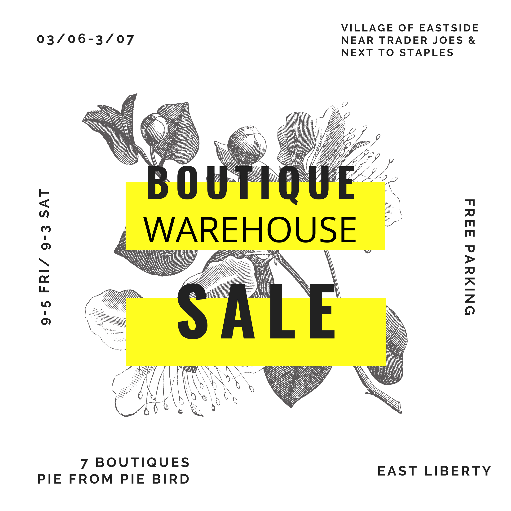 Pittsburgh Boutique Warehouse Sale 2020