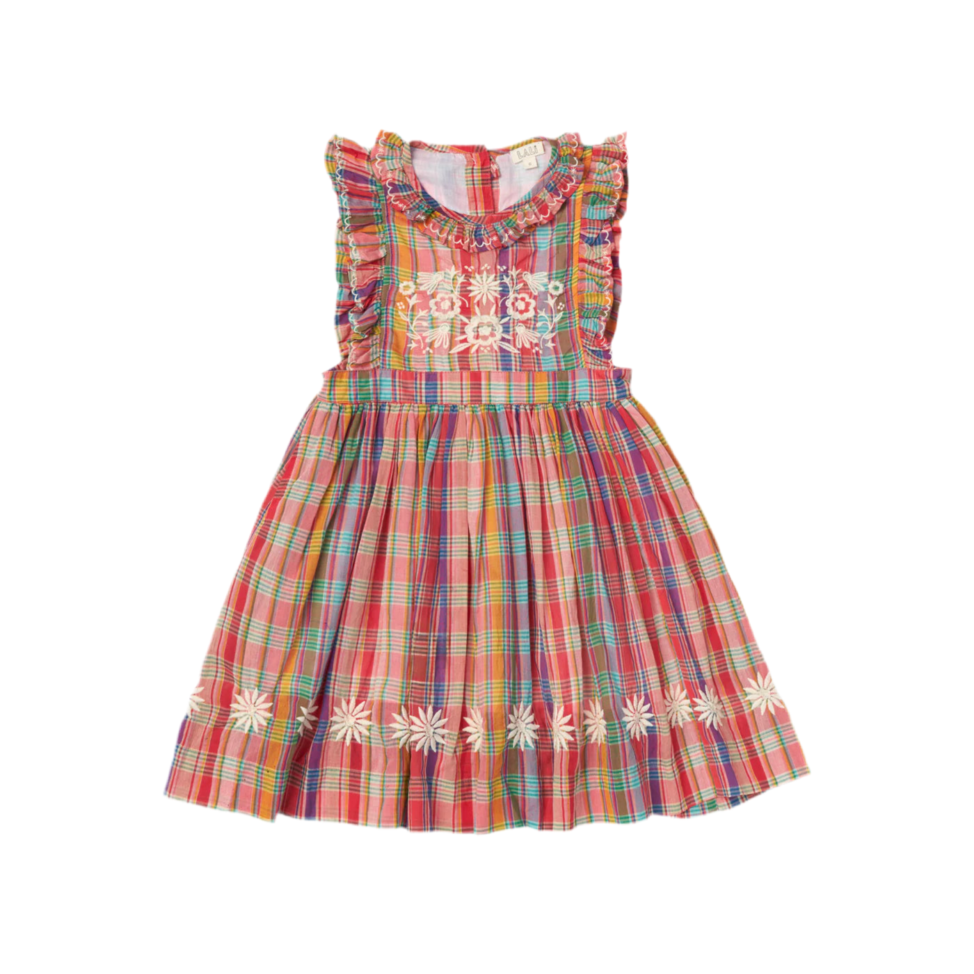 MINI CLOVER DRESS, RED MADRAS PLAID
