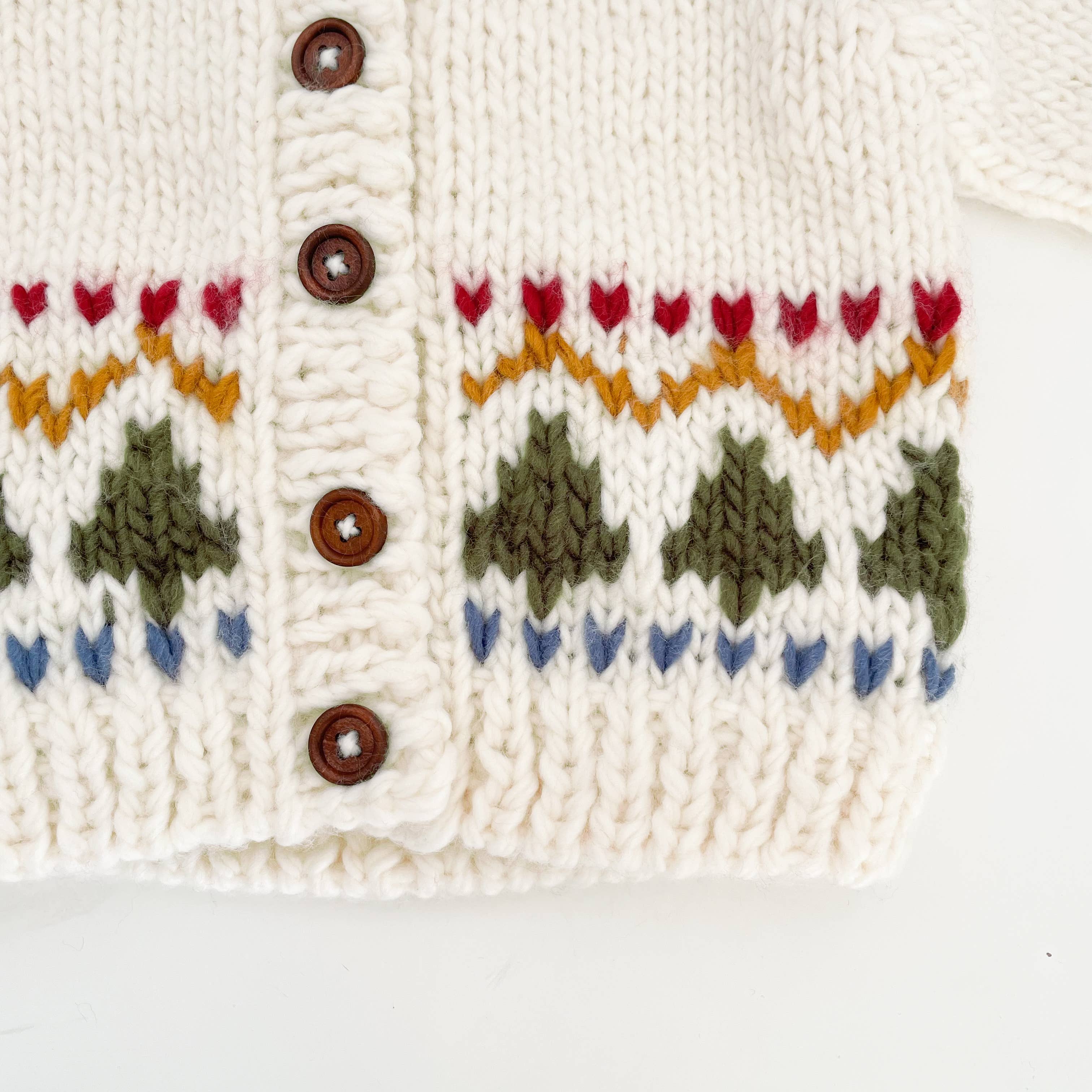 Holiday Tree Fair Isle Cardigan Kids Baby Sweater Winter