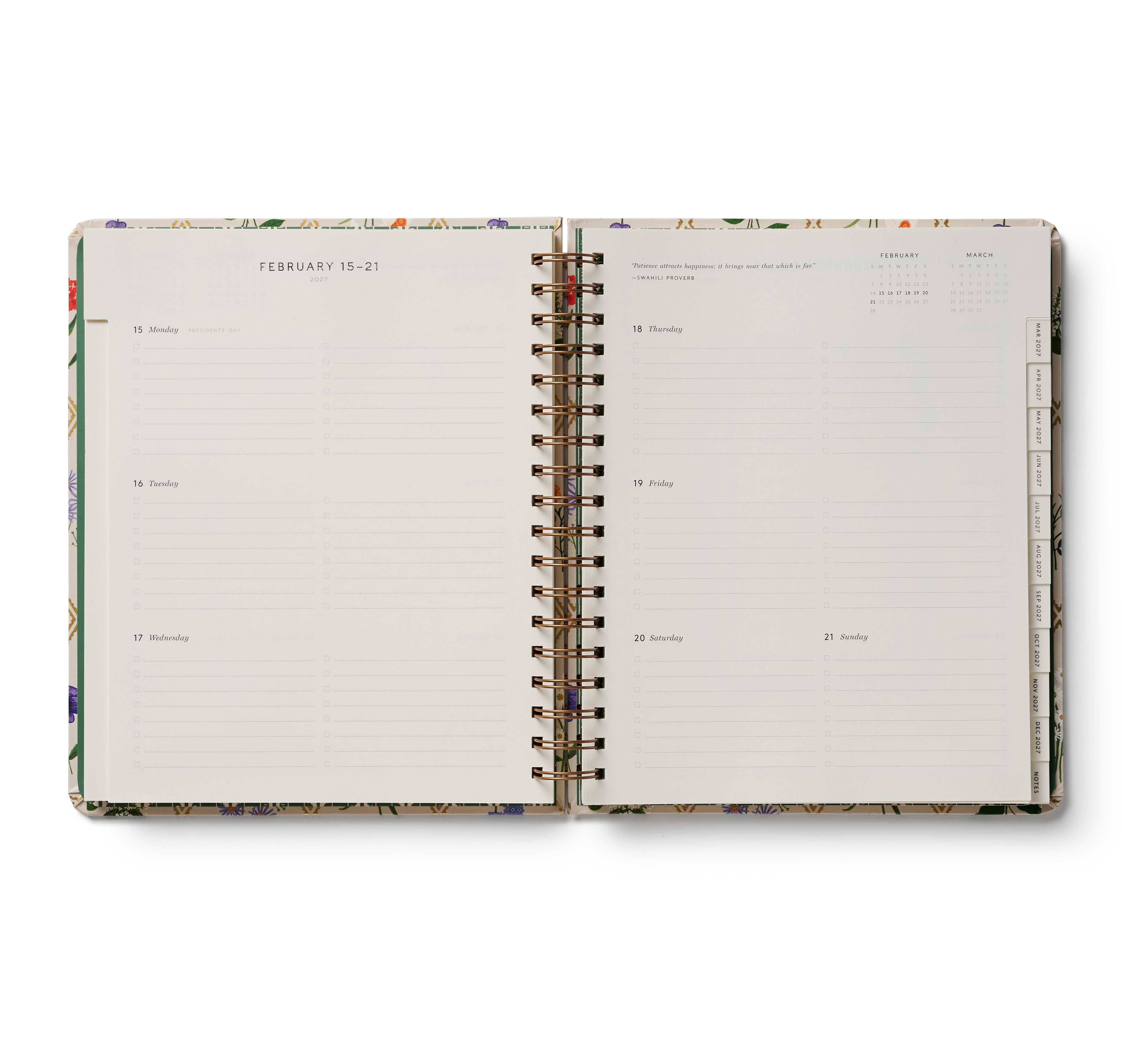 2027 Garden Study 17-Month Academic Hardcover Spiral Planner