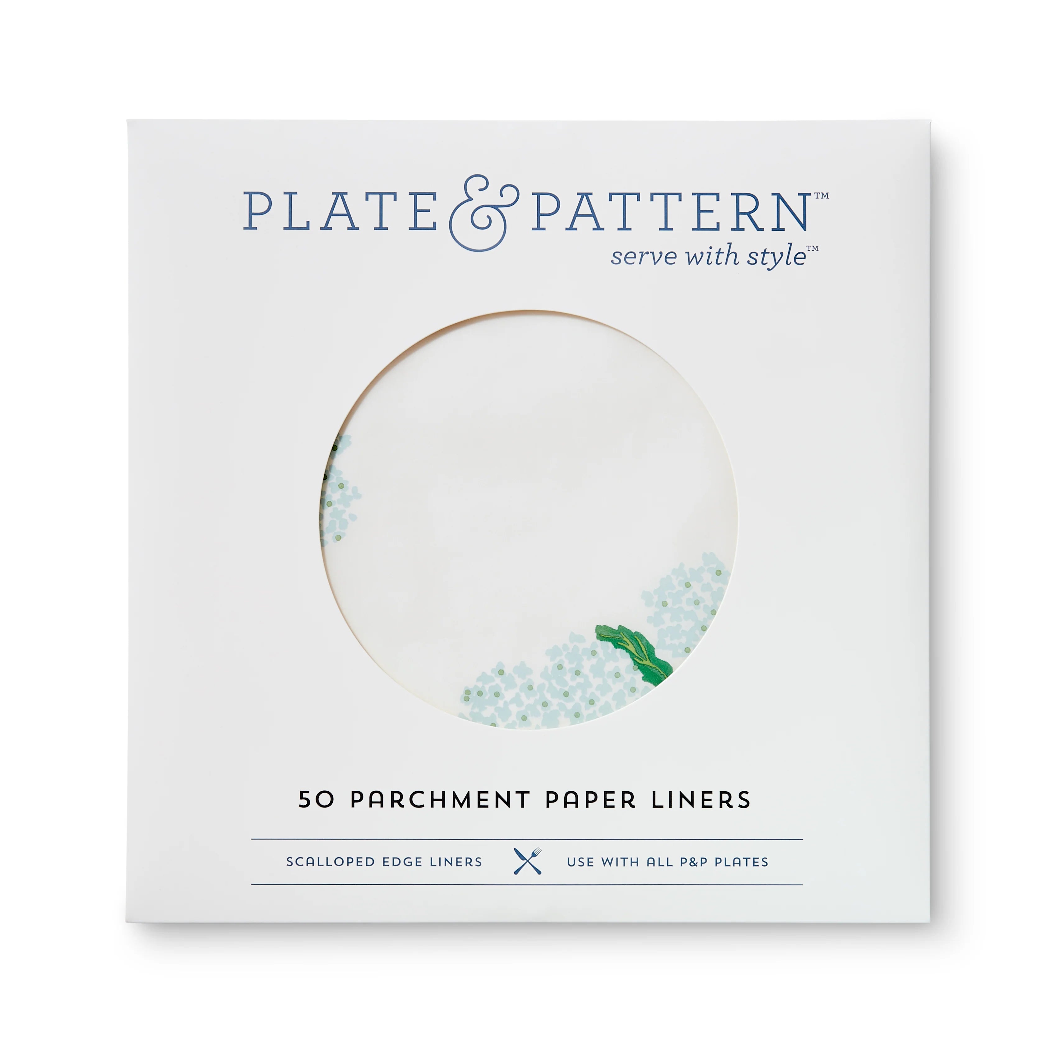"Garden Party" Hydrangea flat plate liners