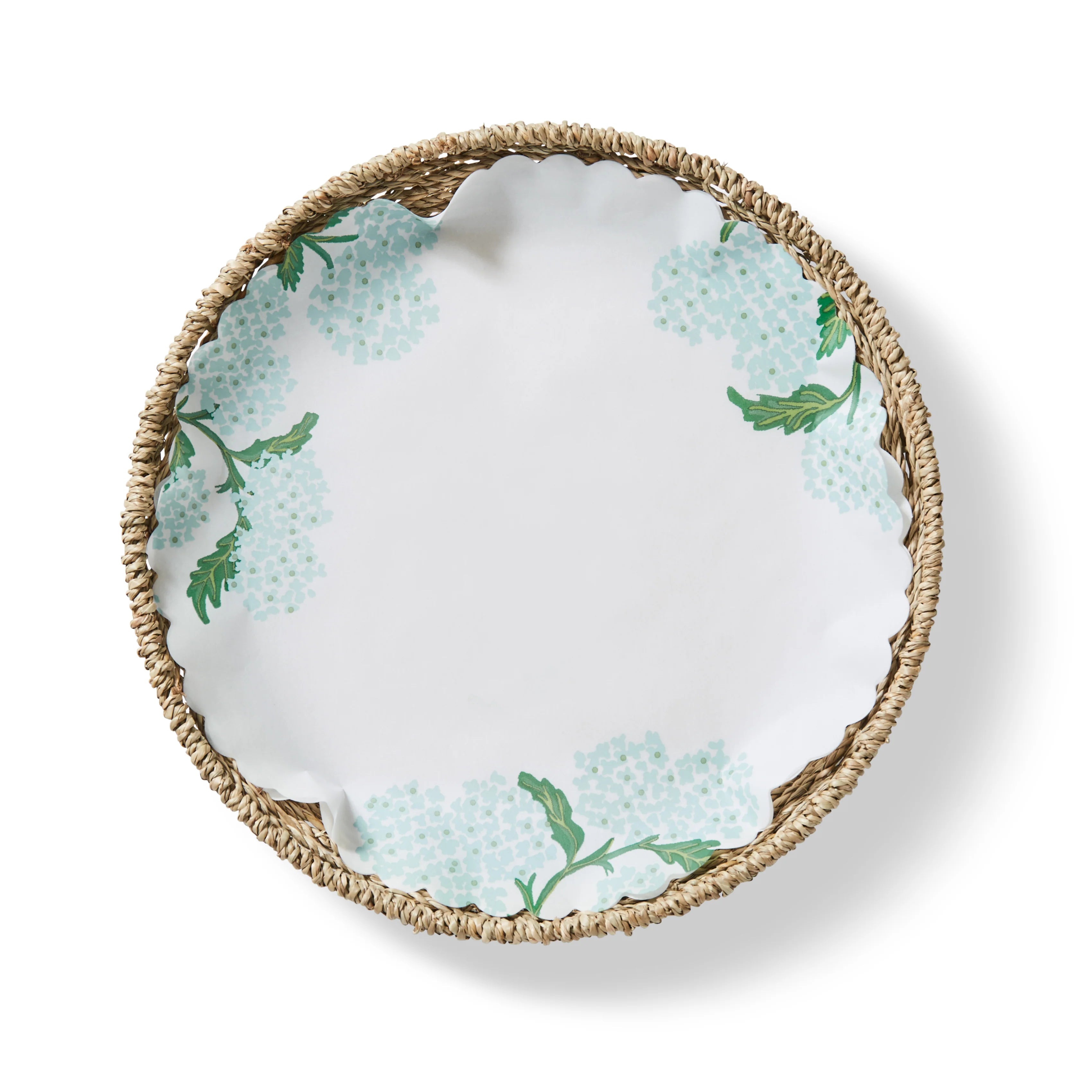 "Garden Party" Hydrangea flat plate liners