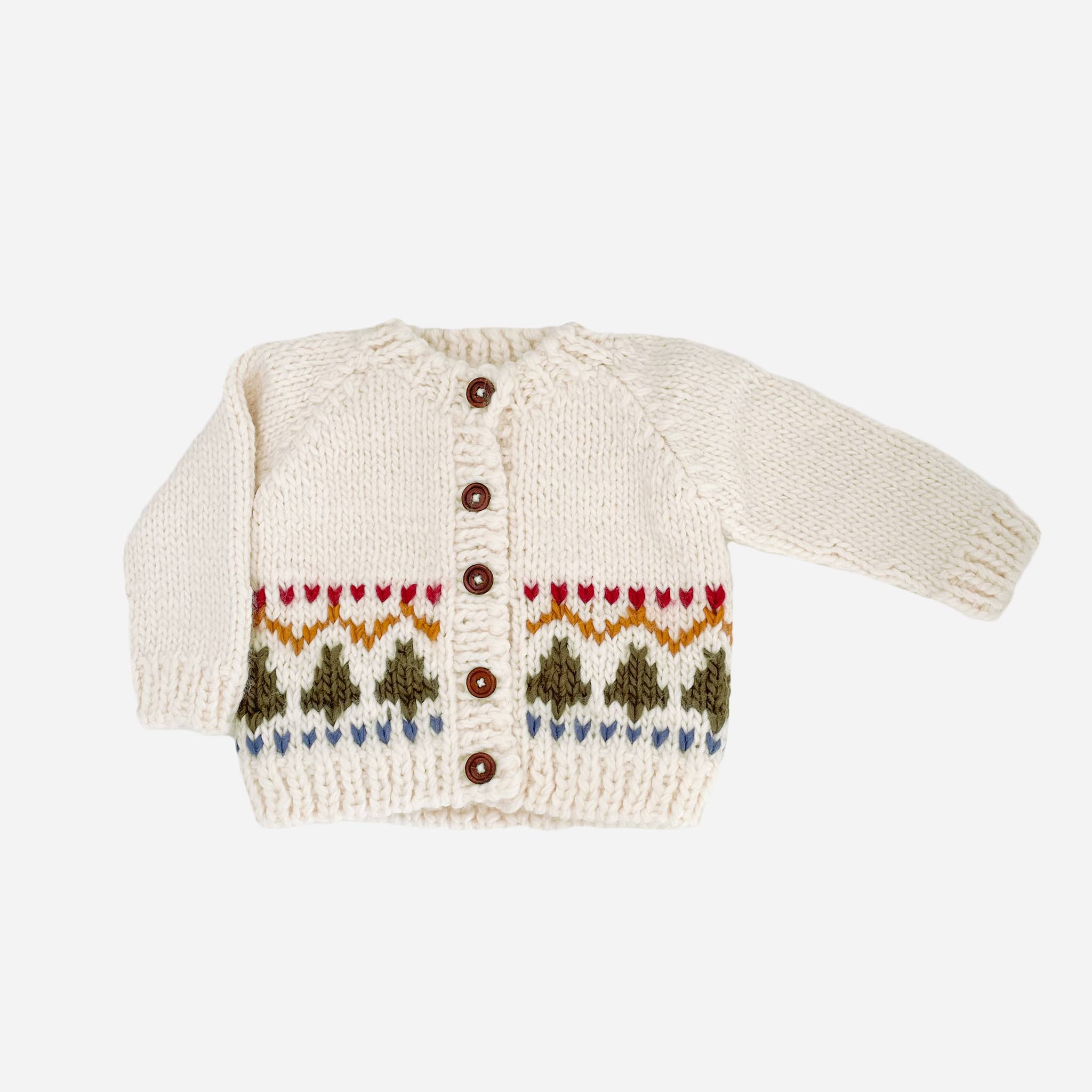 Holiday Tree Fair Isle Cardigan Kids Baby Sweater Winter