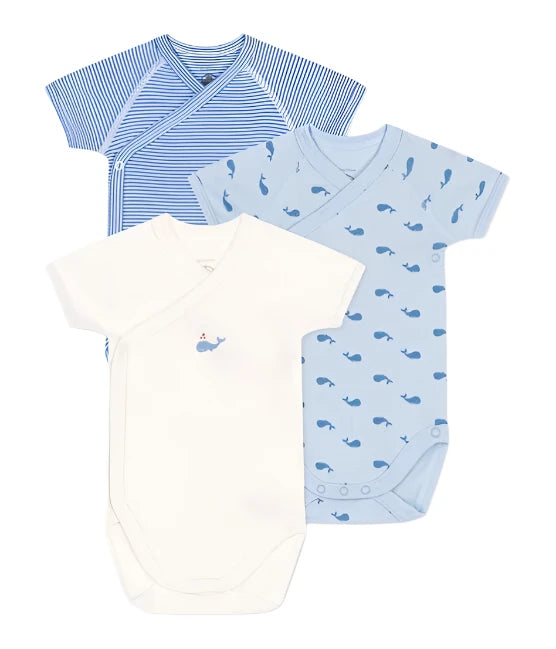 Baby 3 Pack SS Crossover Printed Bodysuits