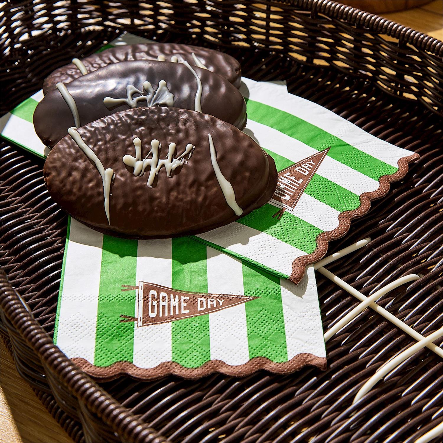Game Day Scalloped Edge Paper Napkin
