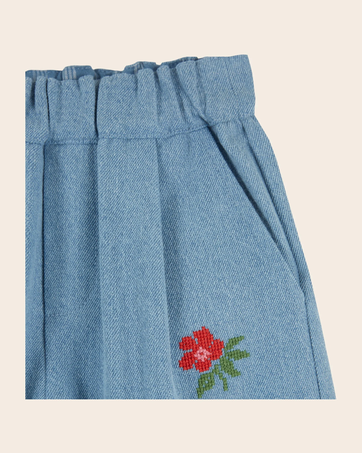 CARROT PANTS Light denim knee pads