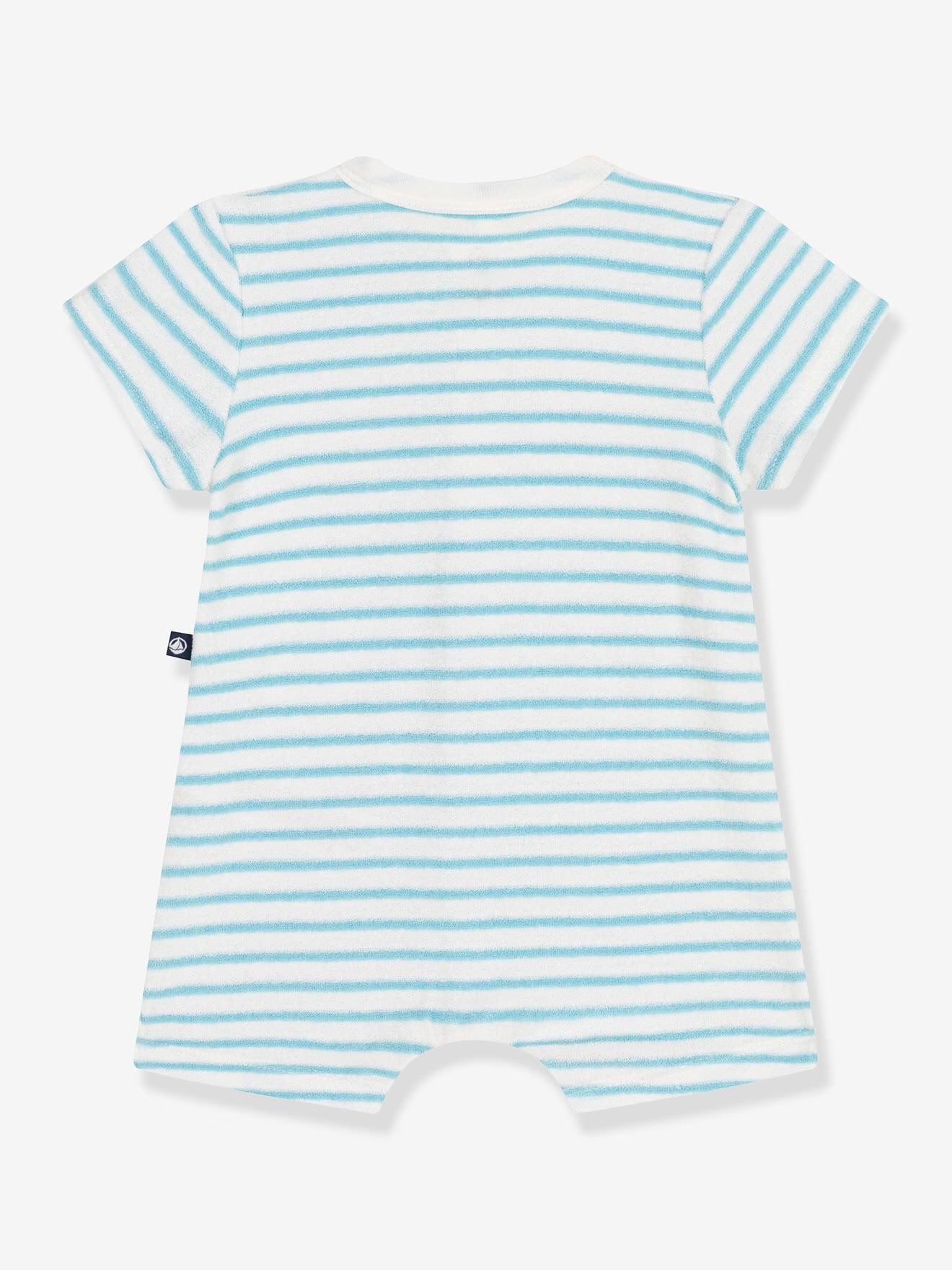 STRIPY COTTON TERRY PLAYSUIT