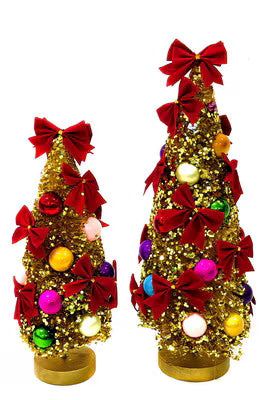 TINSEL TOWN TREE-GOLD SET/2