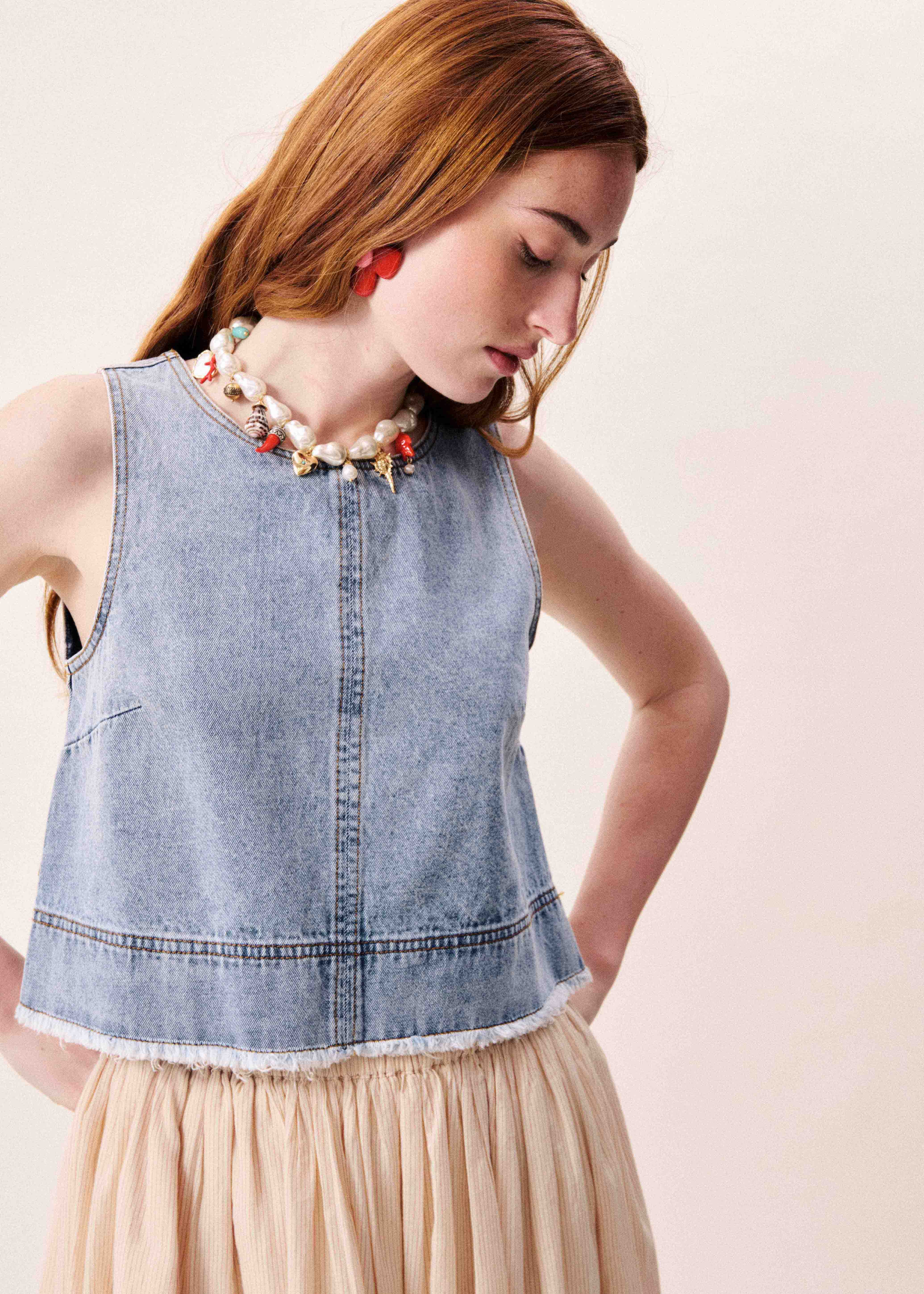 TOP AQUALINA BLUE DENIM