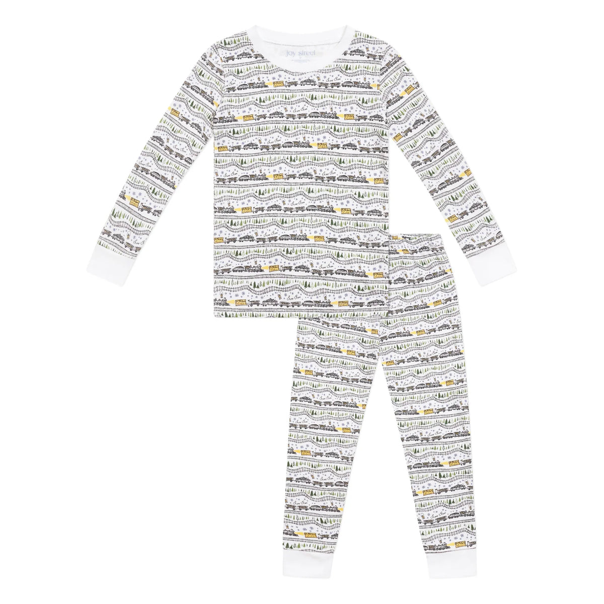 Christmas Trains Two Piece Kids Pajamas