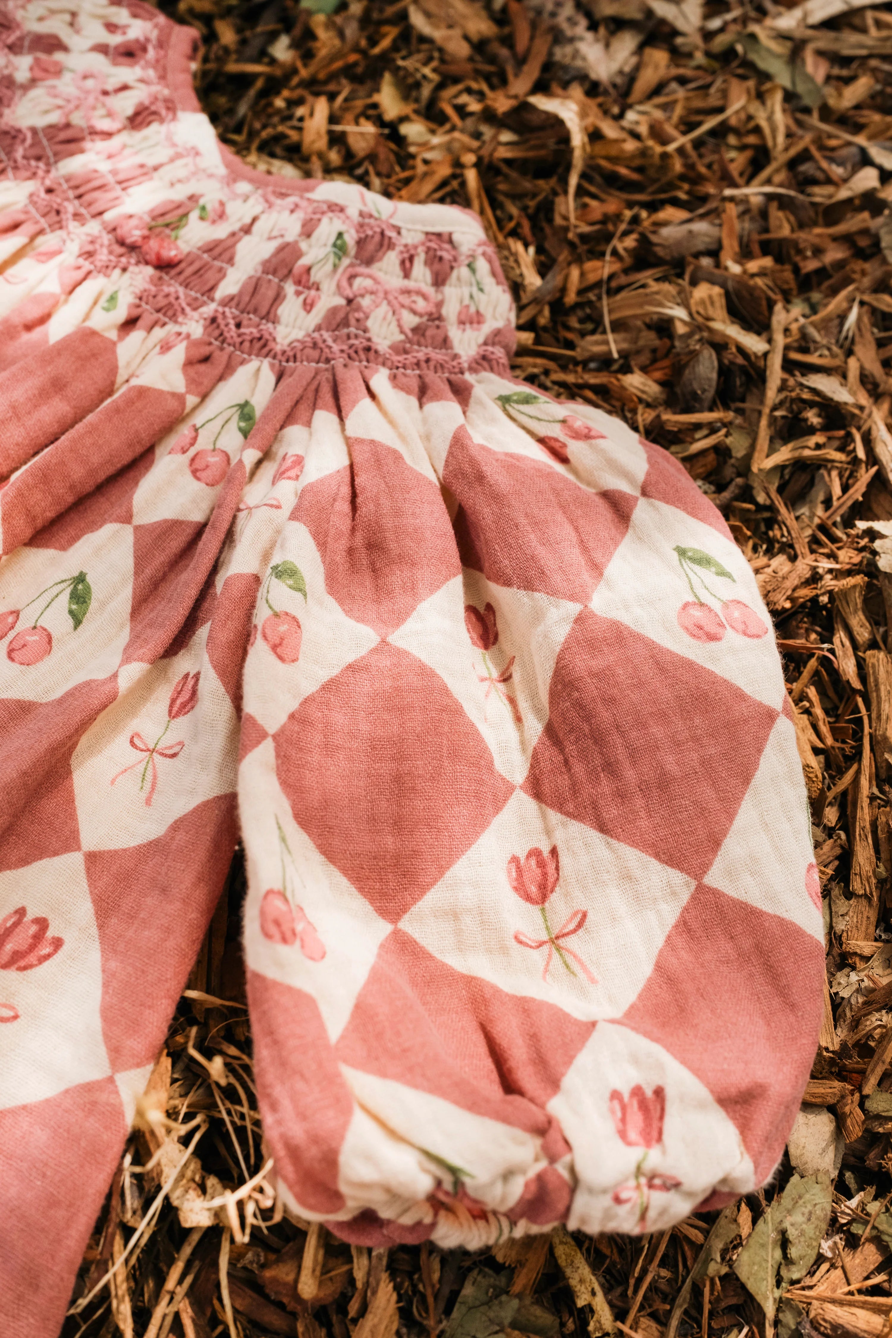 Clara Dress - Cherry Patchwork Crimson