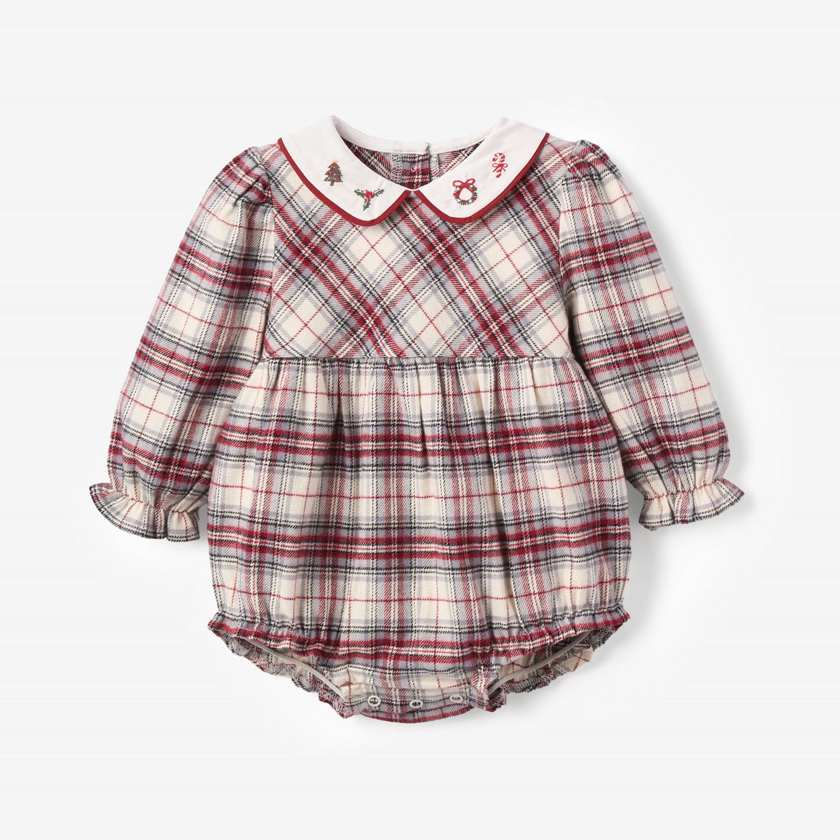 LANGLEY TARTAN BUBBLE W/ EMBROIDERED COLLAR