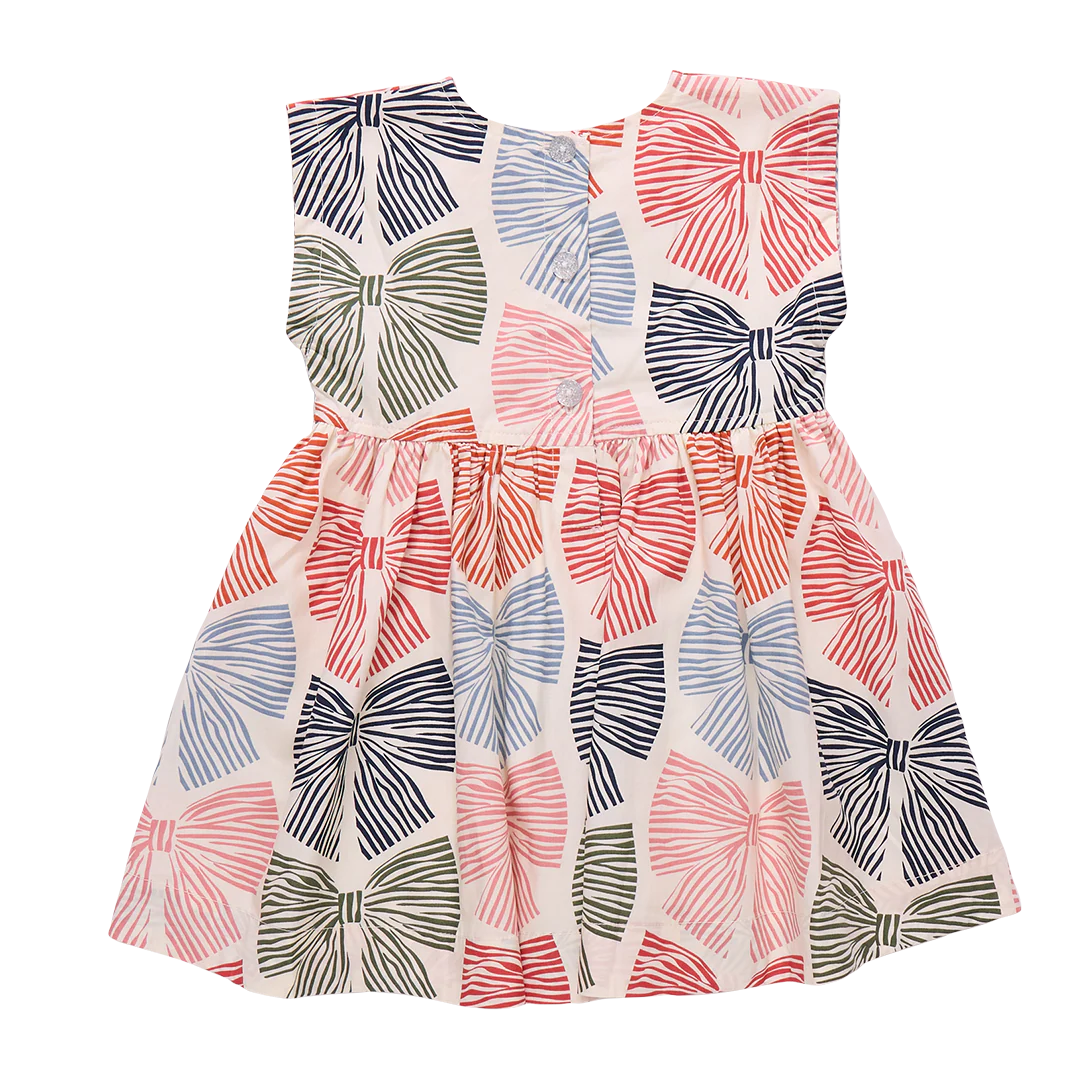 Adaline Dress - Multi Striped Bows