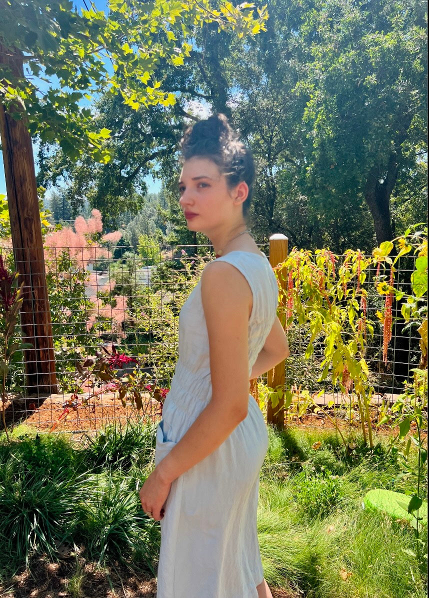 Fiji Dress in Sky Blue Linen