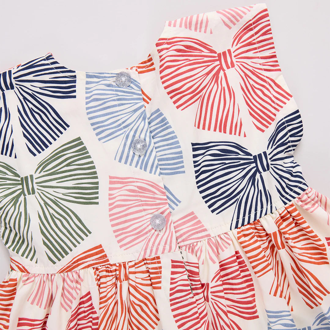 Adaline Dress - Multi Striped Bows