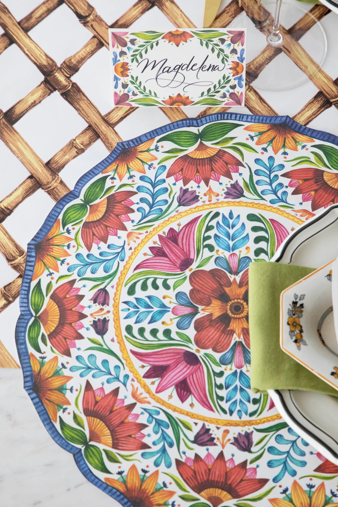 DIE-CUT FIESTA FLORAL PLACEMAT