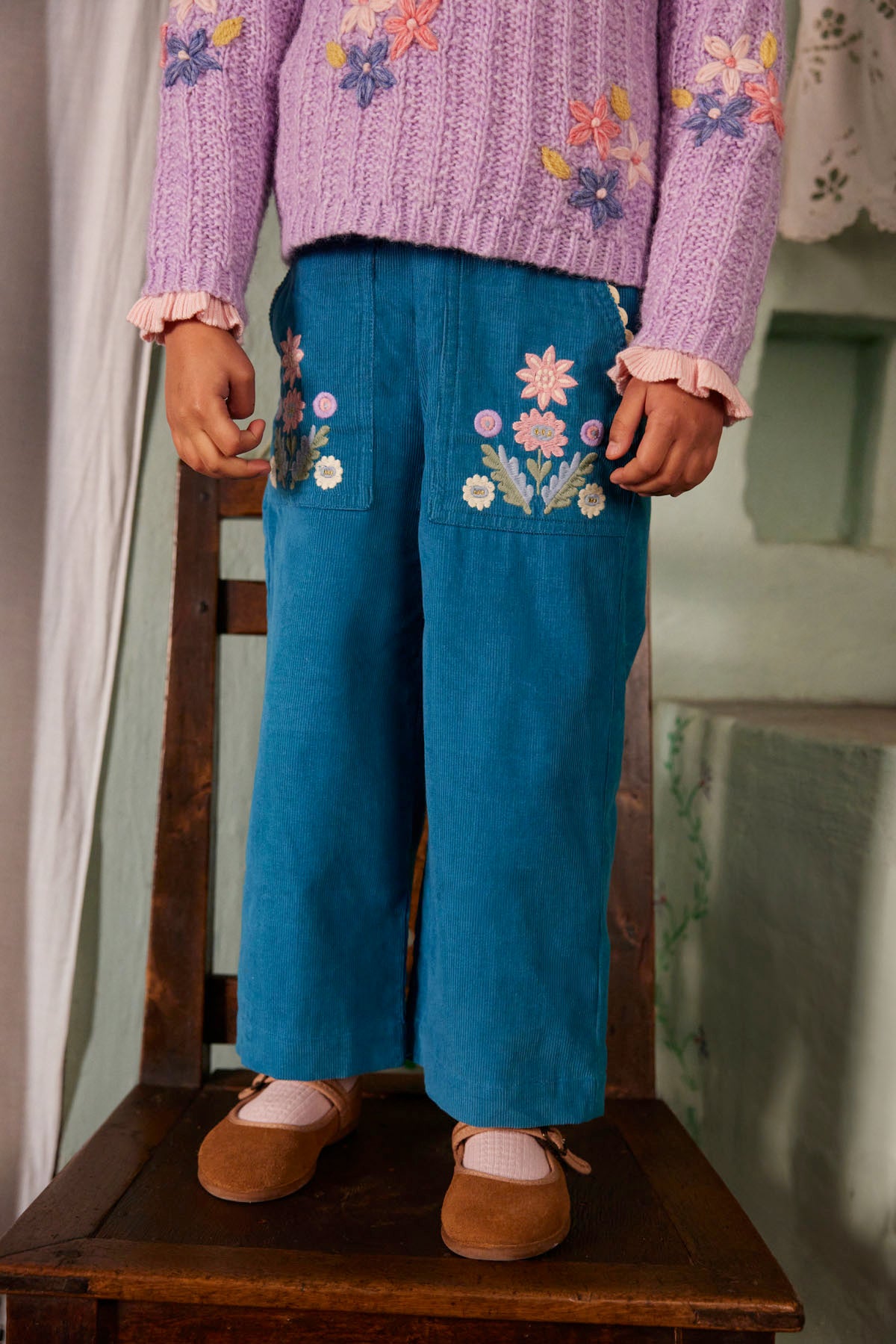 FLORALI TROUSERS in Blue