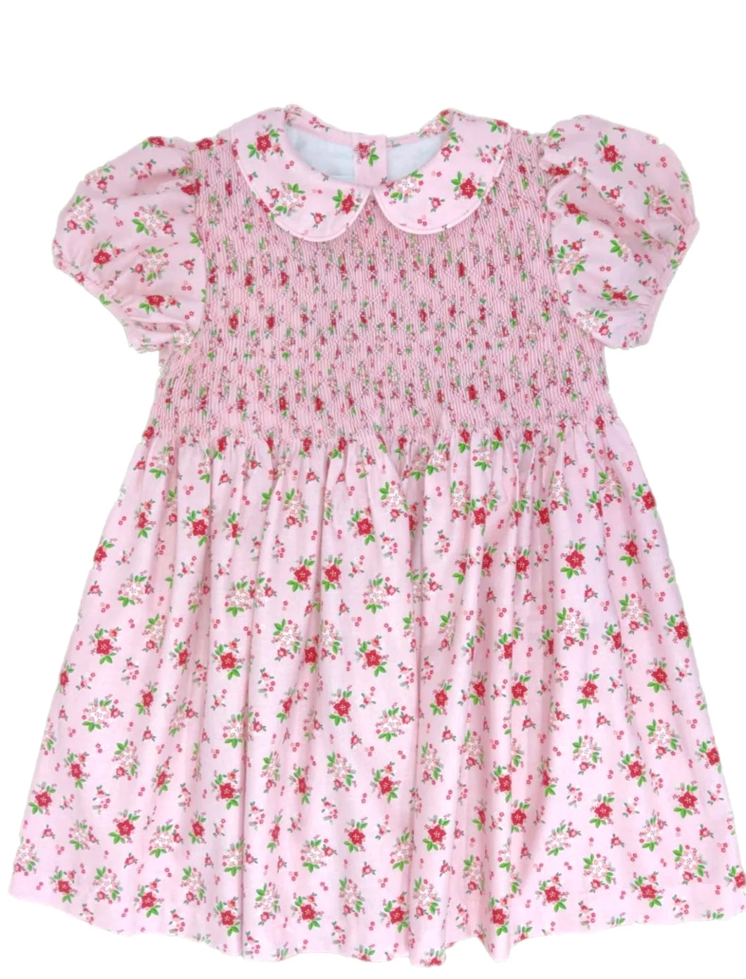christmas smocked dresses Holly Berry Smocked Christmas Tree Bishop Dress – Smocked A Lot, LLC main image 0
