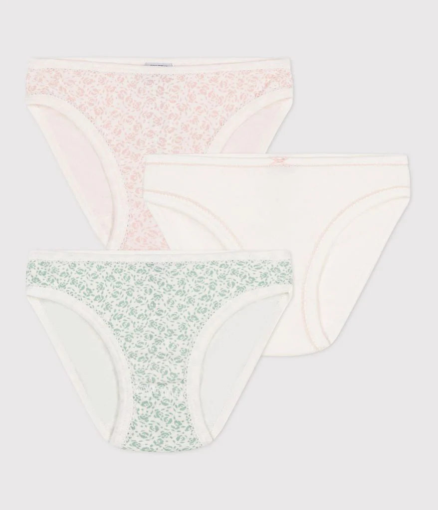 Girl 3 Pack Floral and Solid Underwear