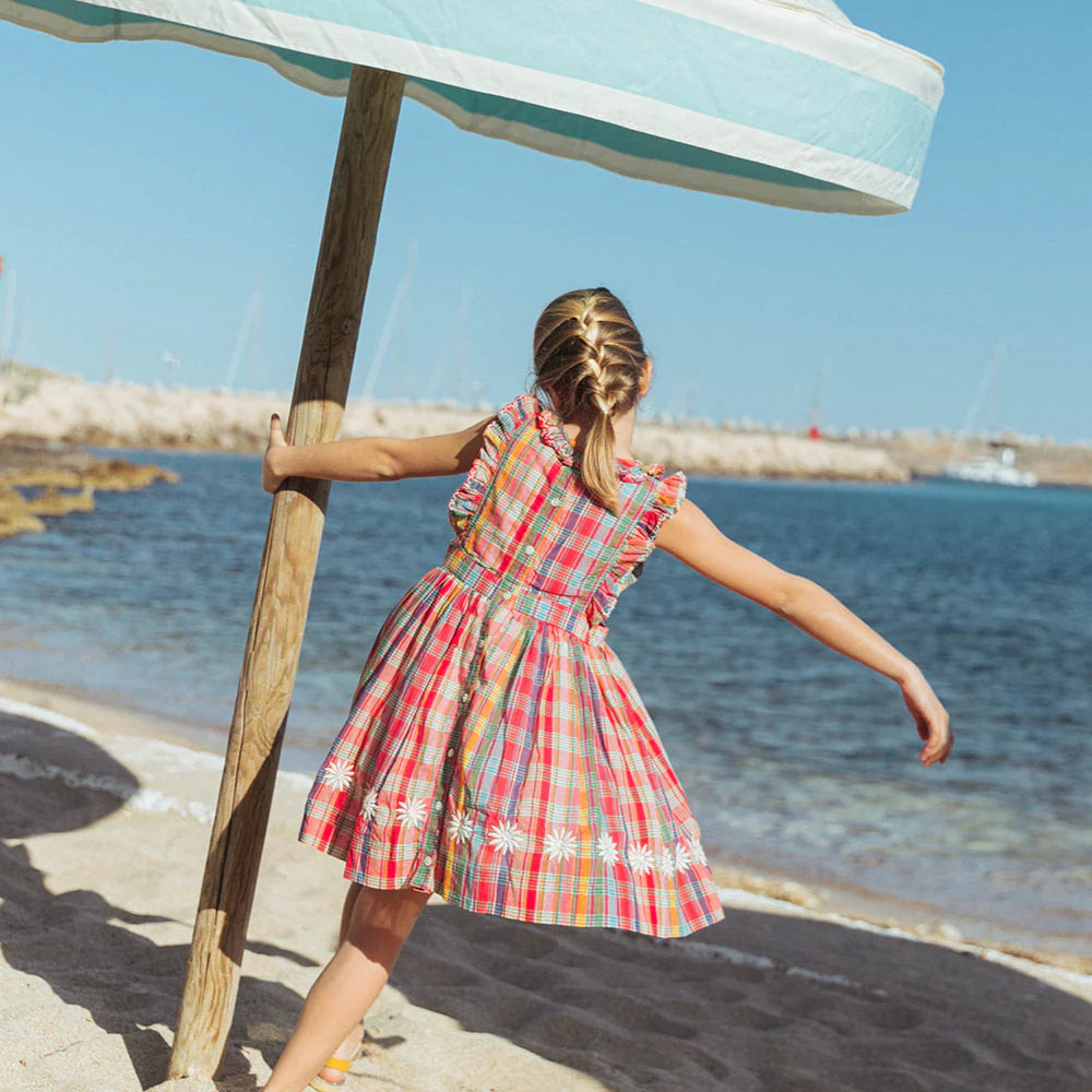 MINI CLOVER DRESS, RED MADRAS PLAID