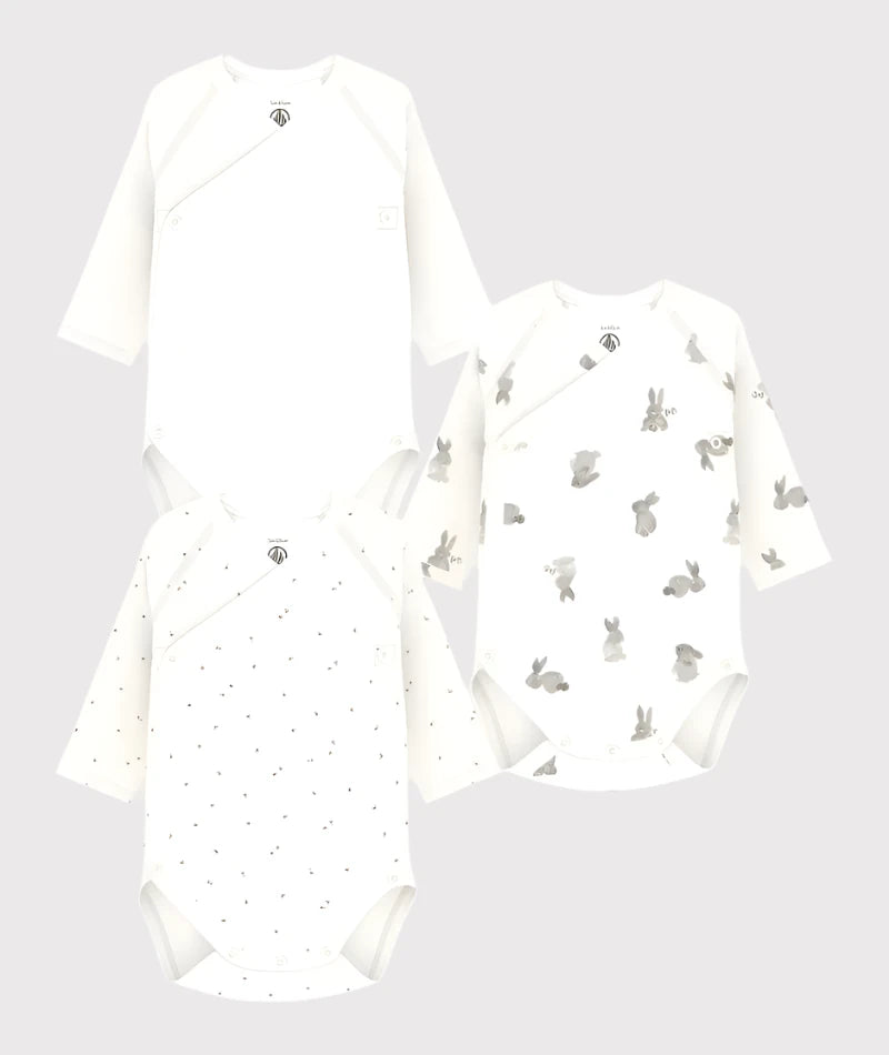 3 Pack LS Crossover Bunny Bodysuits