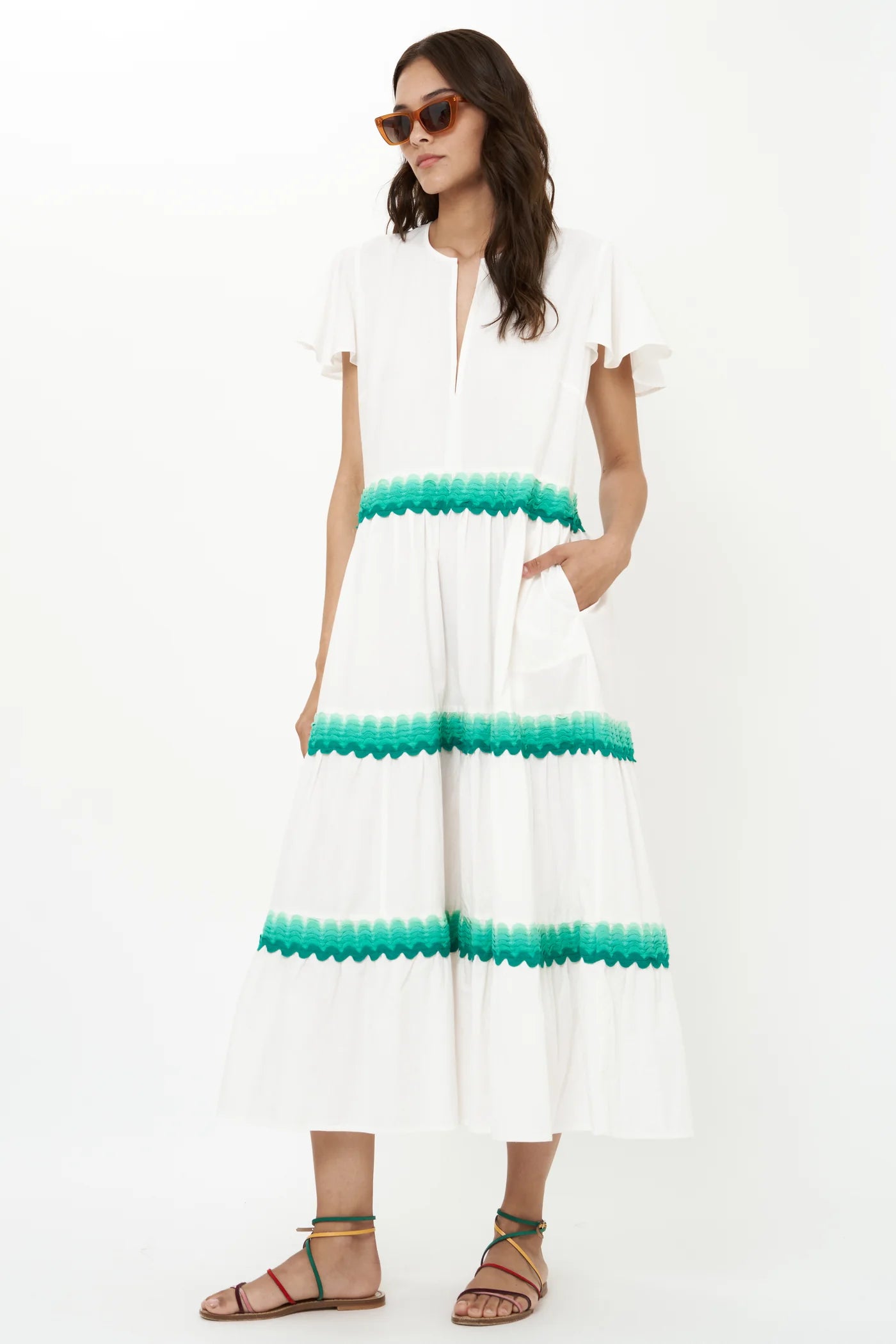 V-NECK MAXI- PACIFICA AQUA