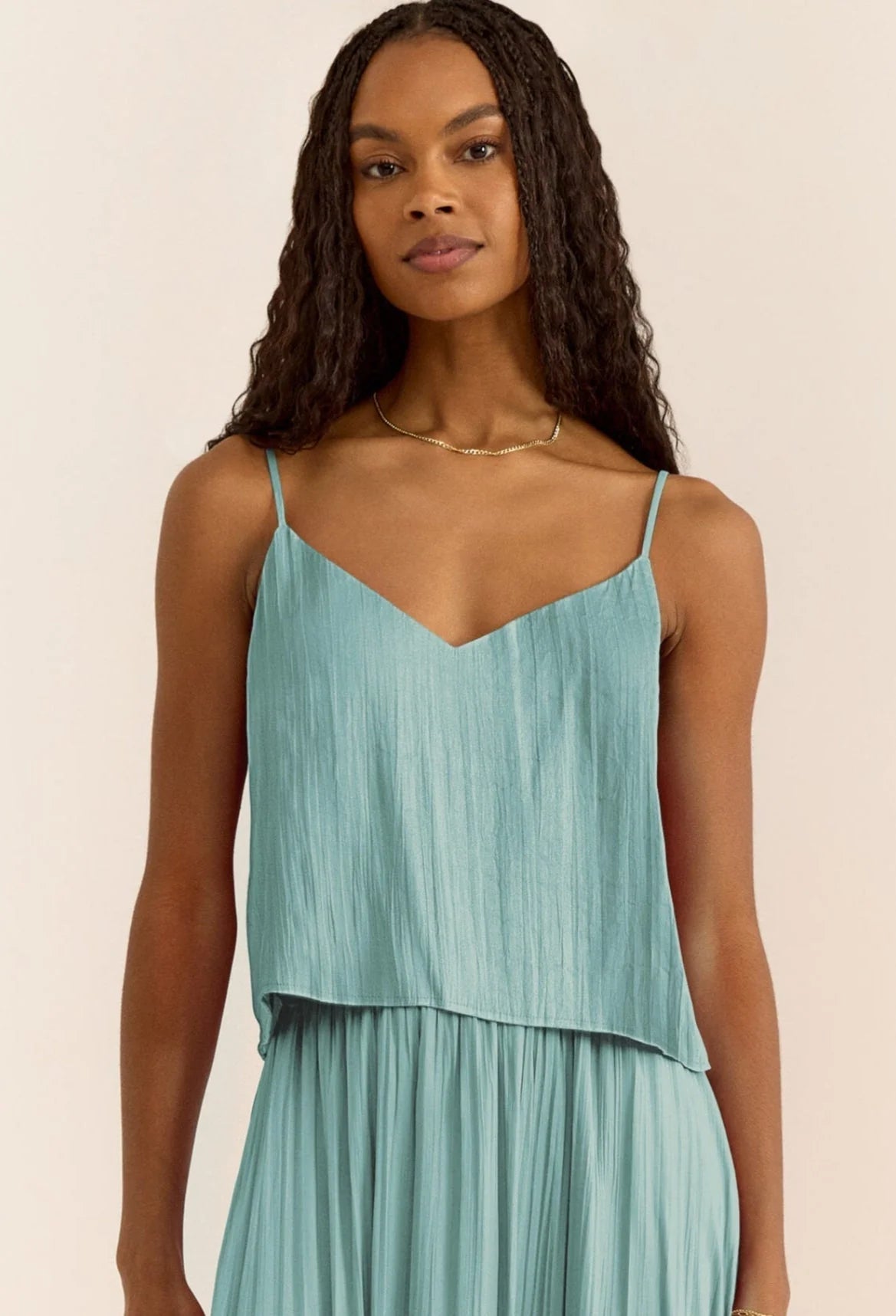 FIORE SATIN CROP TANK