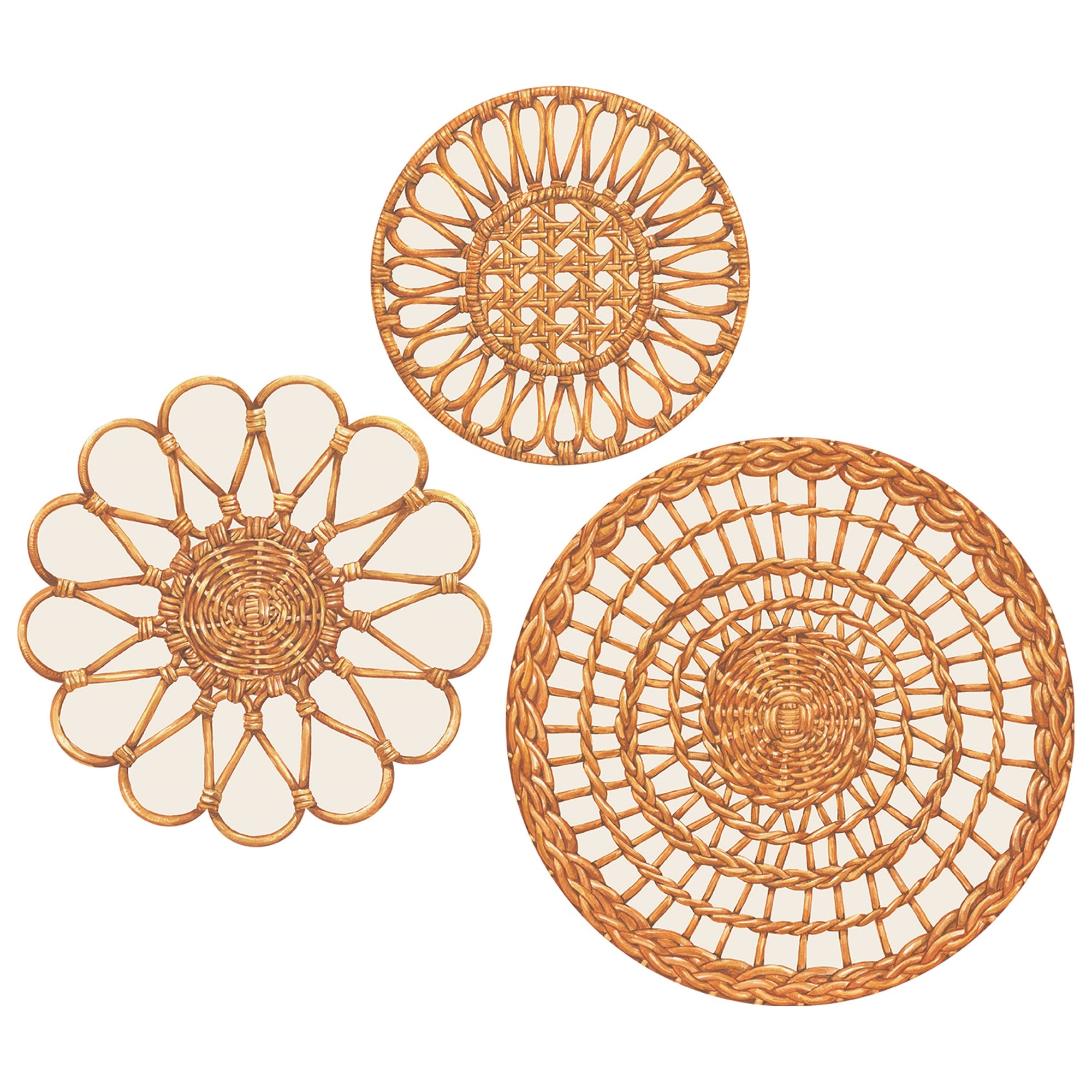 RATTAN WEAVE SERVING PAPERS - PACK OF 12
