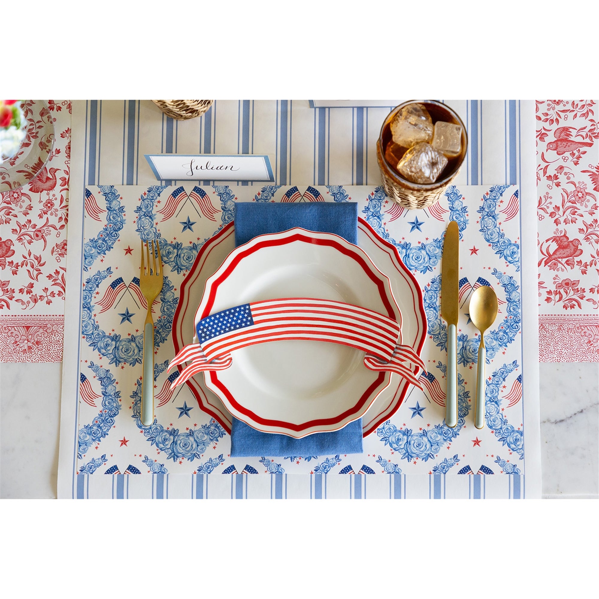 AMERICAN FLAG BANNER TABLE ACCENT