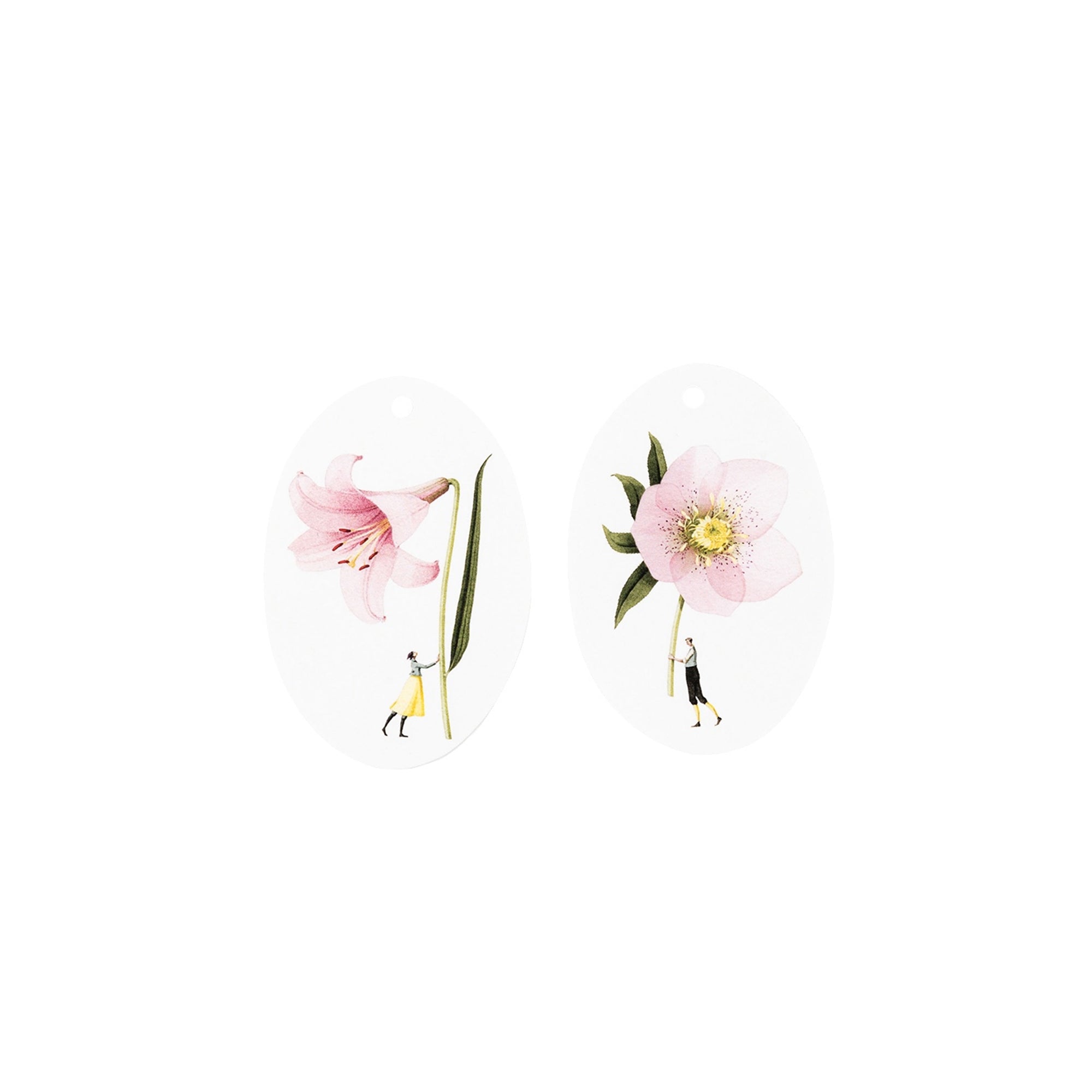 IN BLOOM PINK FLOWER GIFT TAG - 12 PER PACK
