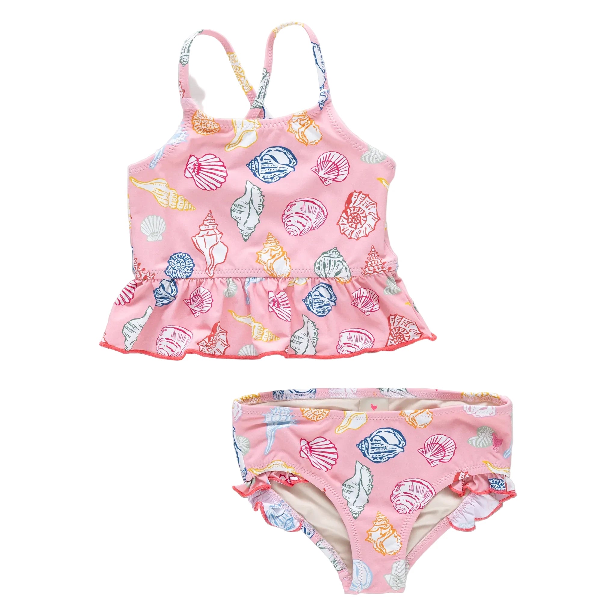 Girls Joy Tankini in Pink Seashells