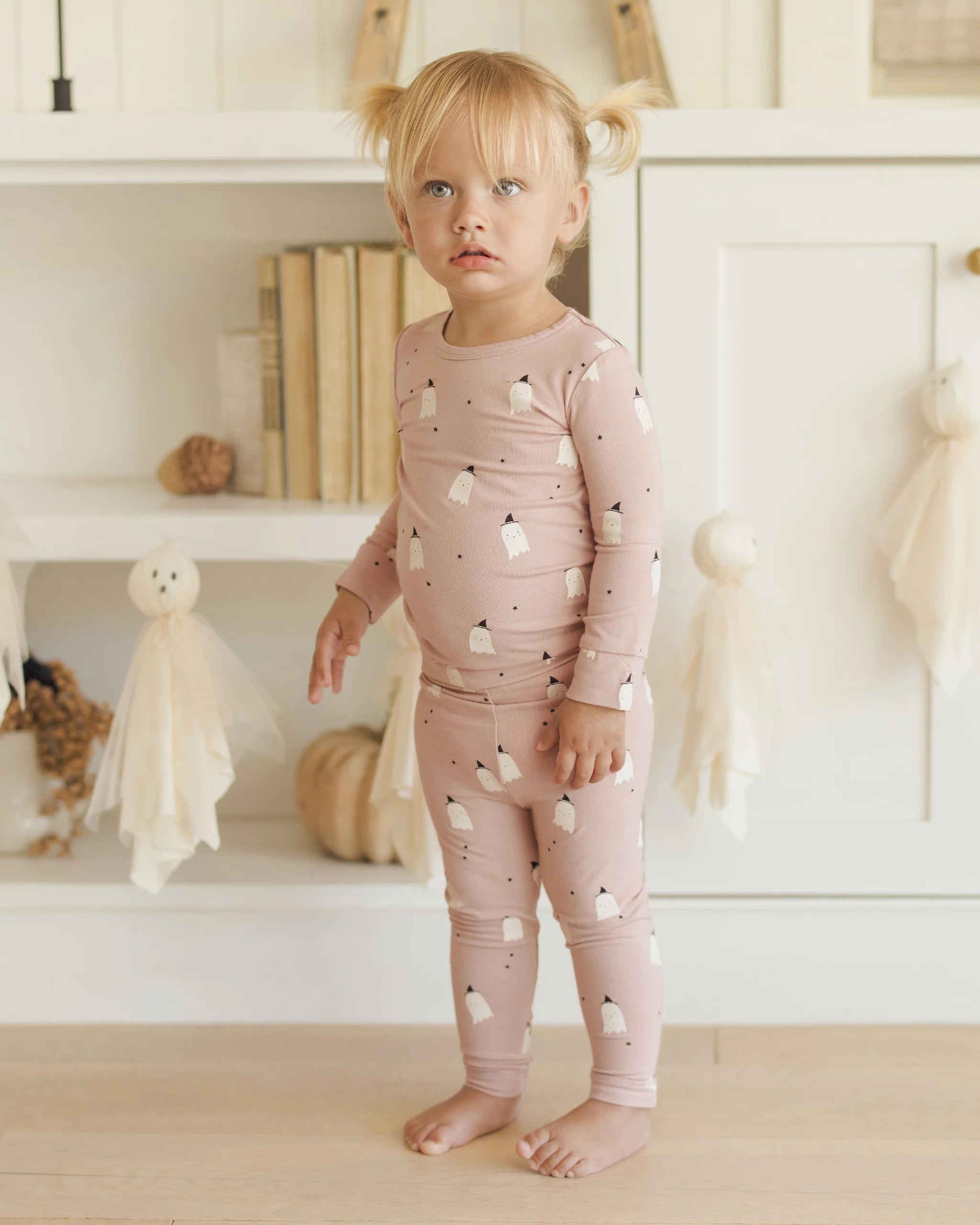 Bamboo Pajama Set Pink Ghosts or Bats