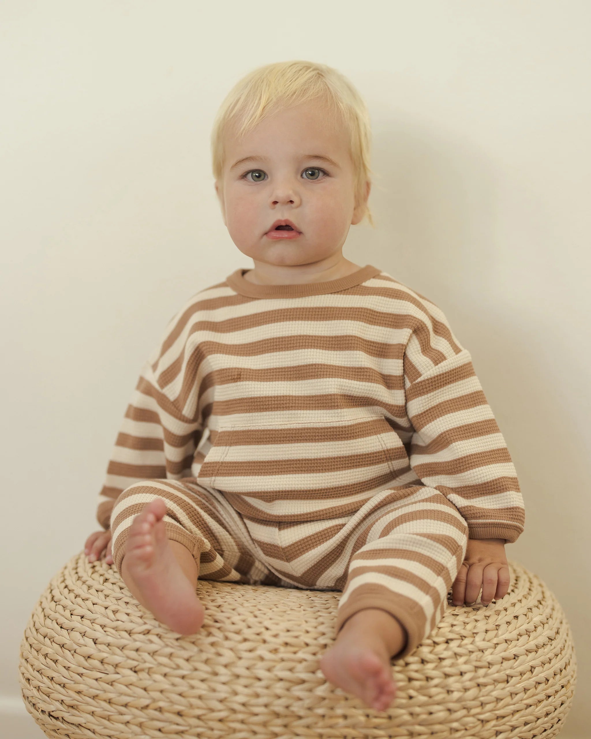 Waffle Slouch Set - Harvest Stripe