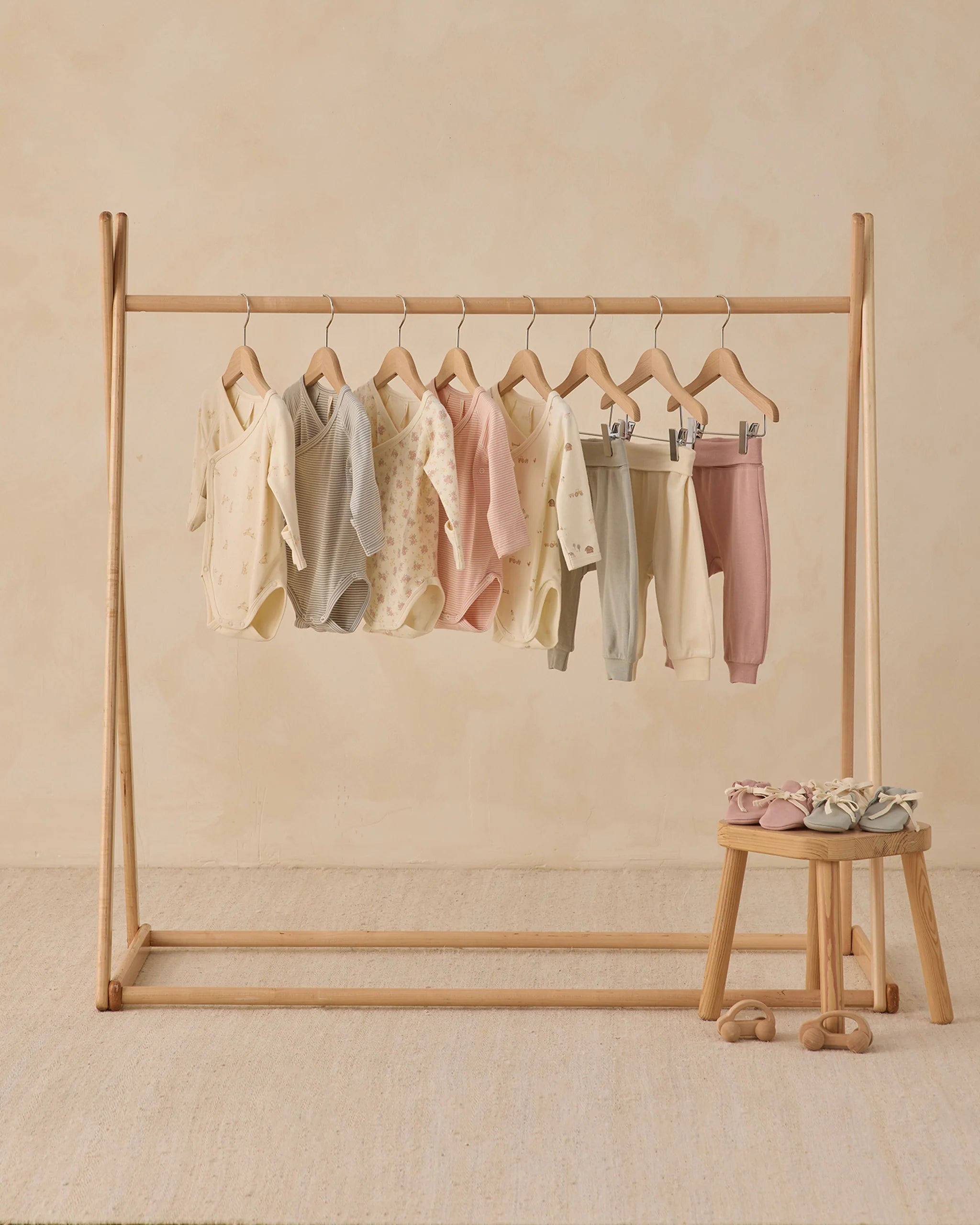 Terry Tee + Short Set Latte Stripe