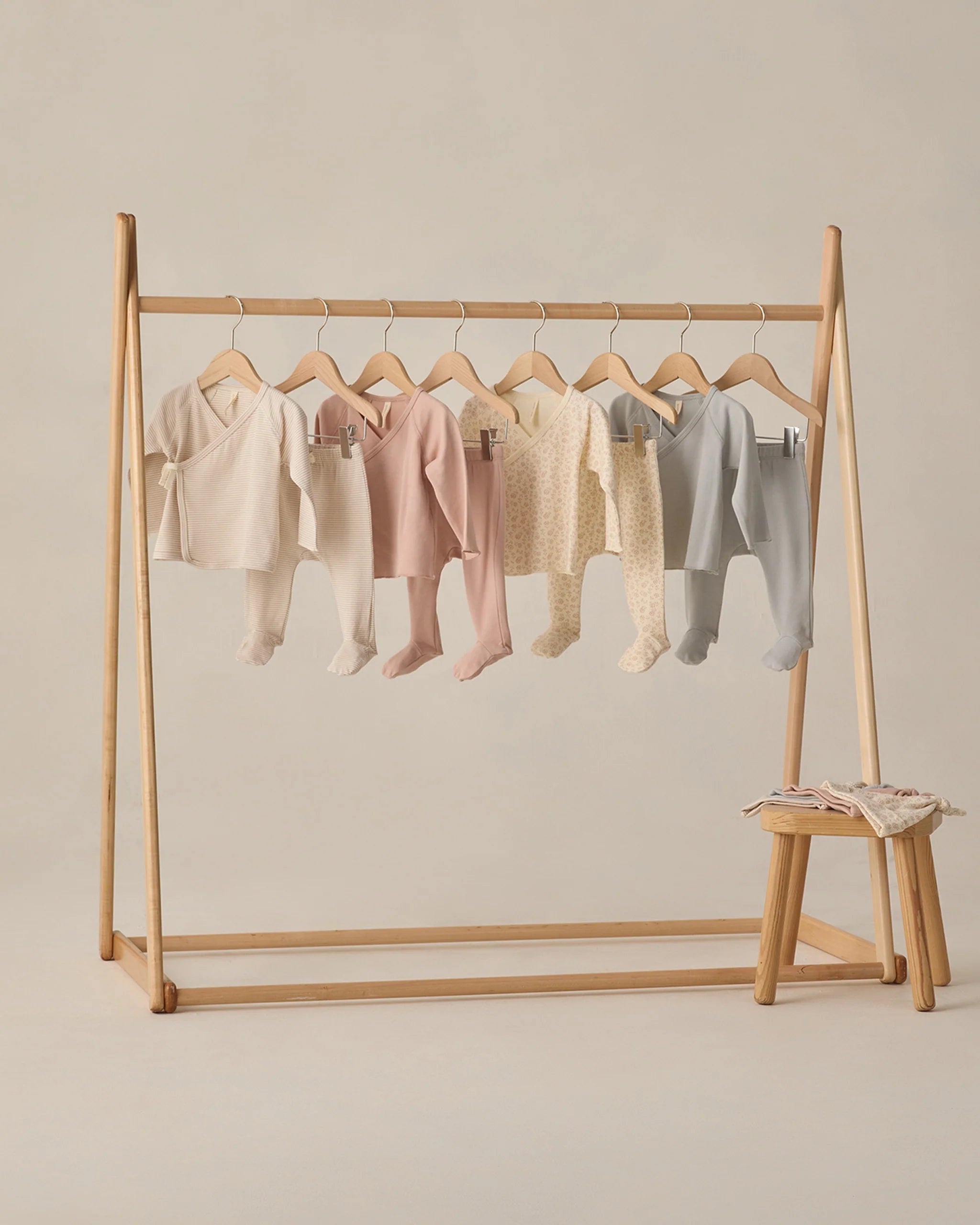 Wrap Top + Footed Pant Set Sky