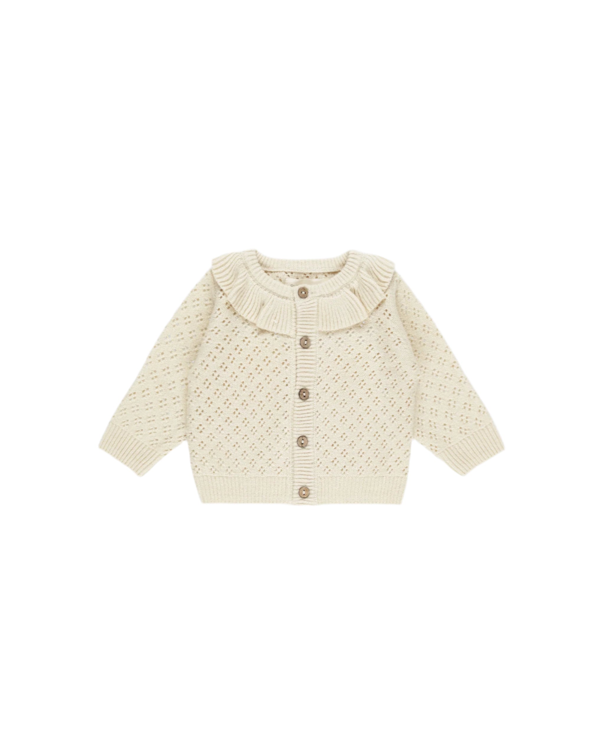 Ruffle Collar Cardigan  Natural