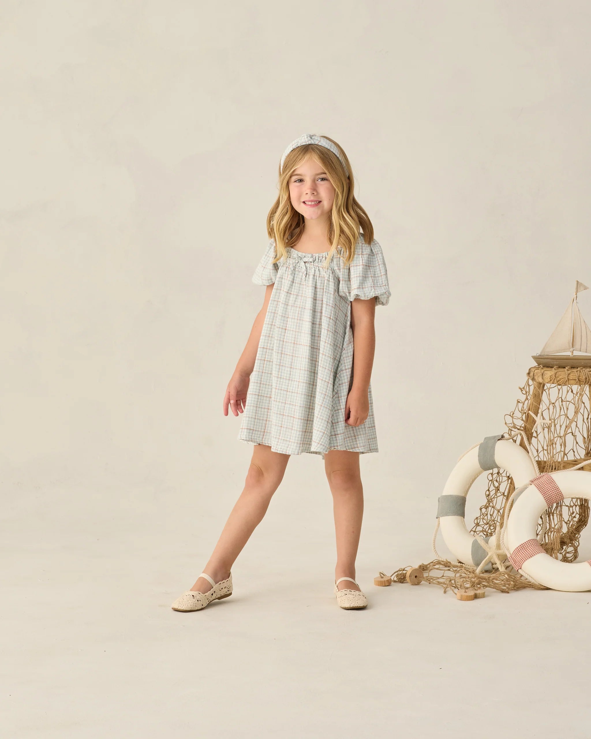Sabrina Mini Dress Light Blue Plaid