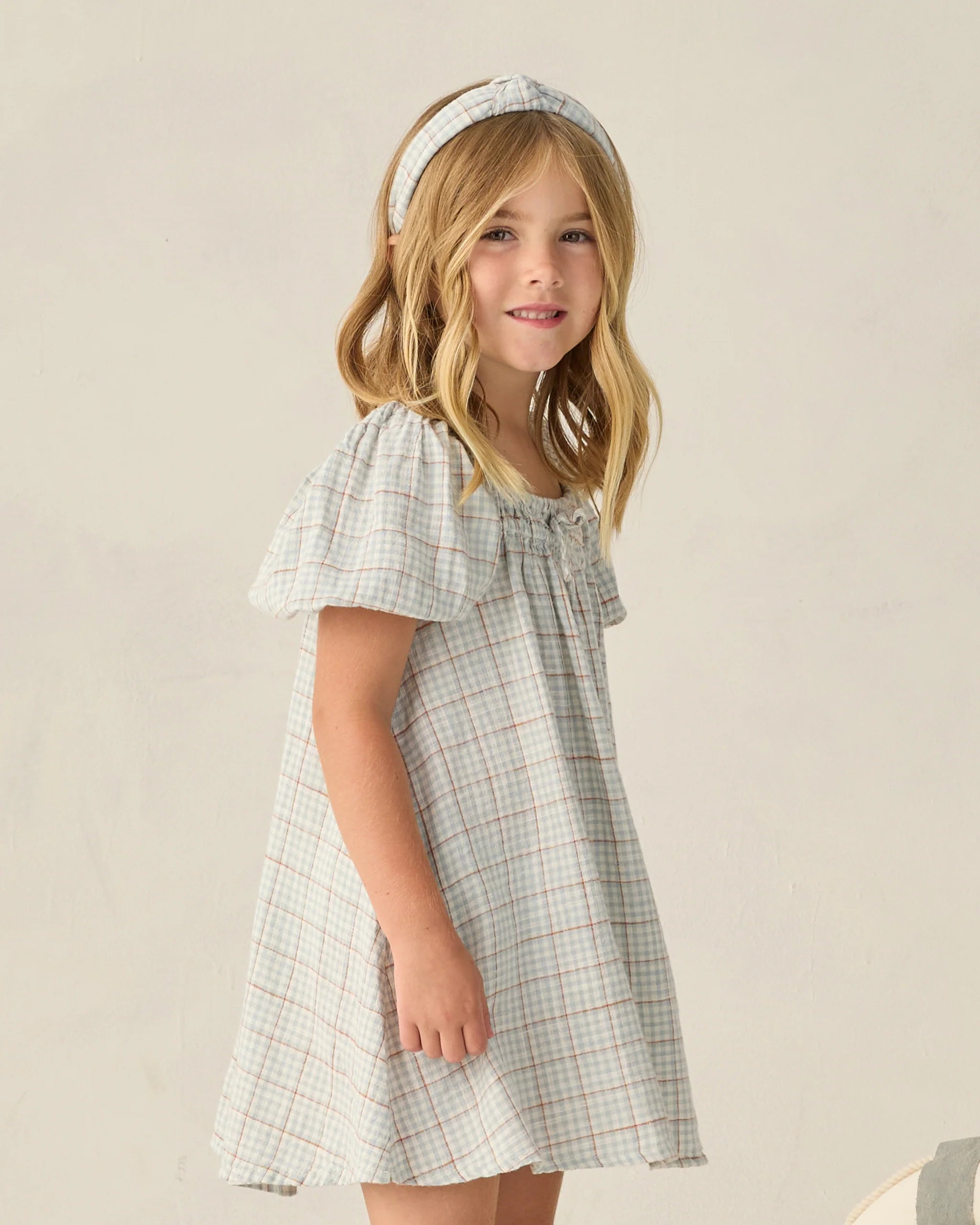 Sabrina Mini Dress Light Blue Plaid