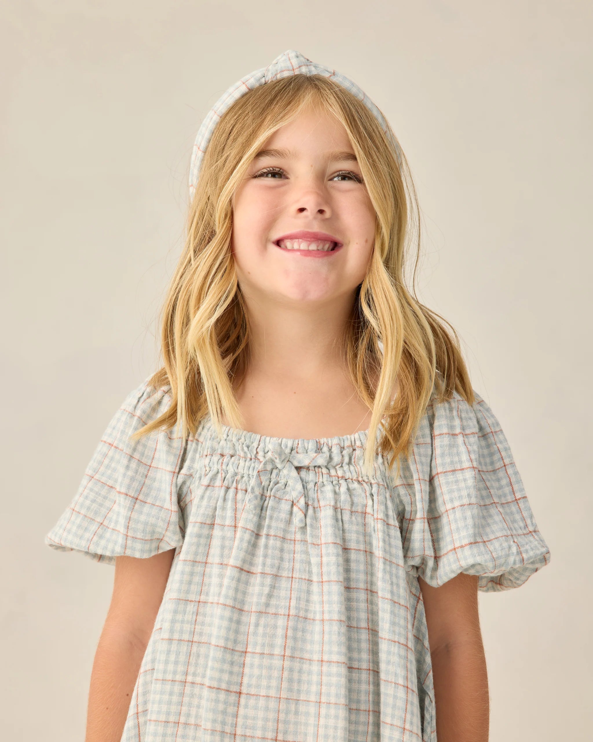 Sabrina Mini Dress Light Blue Plaid