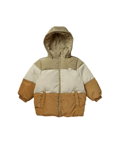 puffer jacket | color block