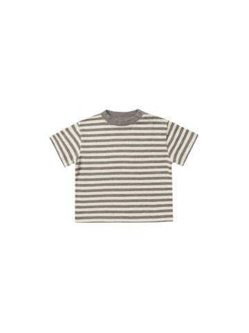 relaxed tee || charcoal stripe
