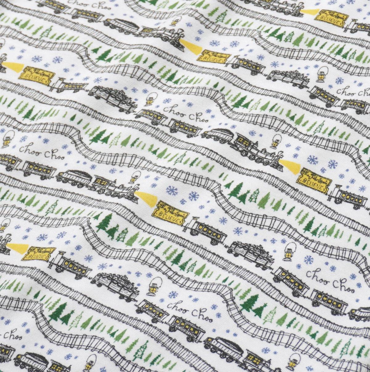 Christmas Trains Two Piece Kids Pajamas