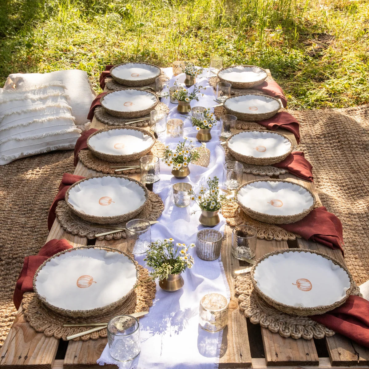 "Pumpkin Spice" flat plate liners
