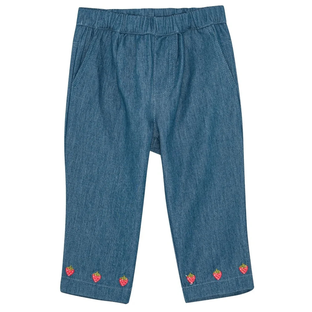 Vilma Pants Mid Blue Strawberry