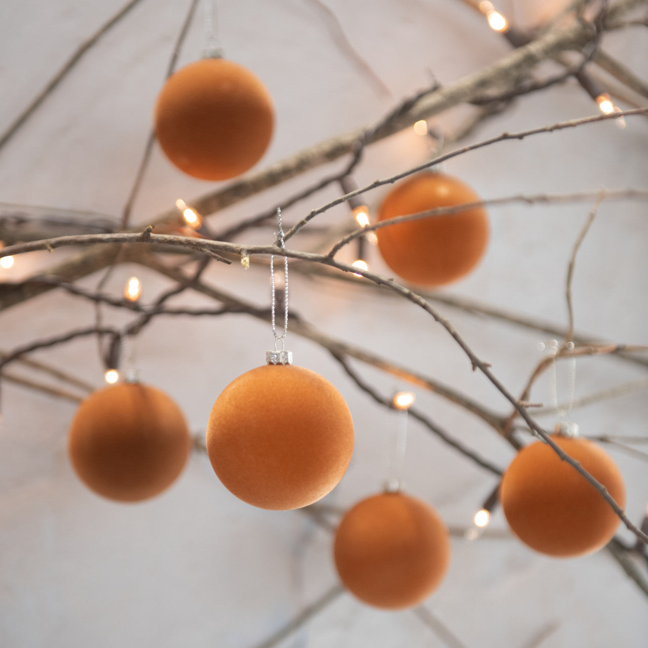 SET/ 12 - 1.75" TAN FLOCKED BALLS