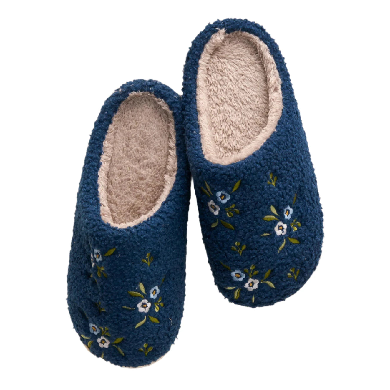 Dainty Floral Purple Fuzzy Slippers