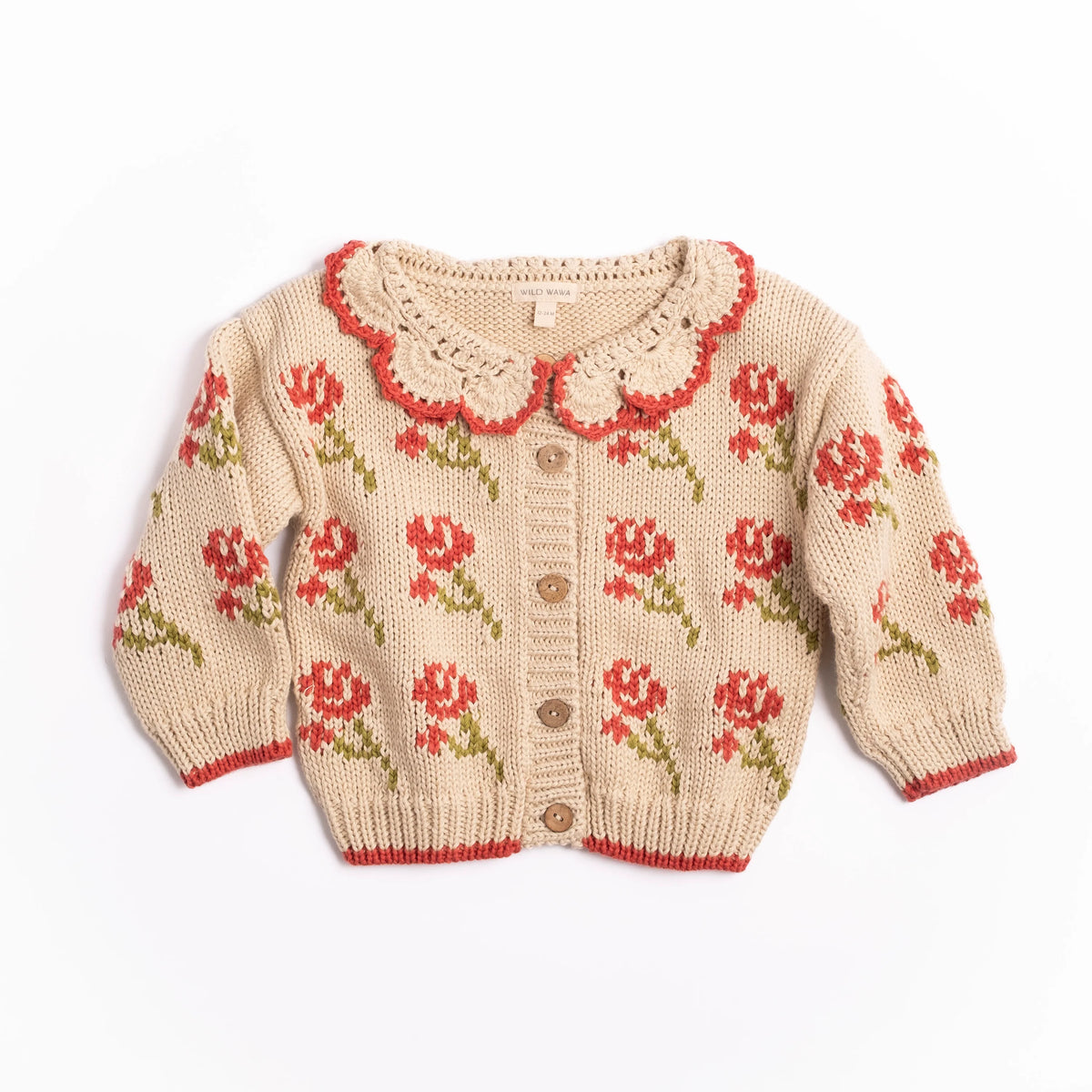 Ines Cardigan in Rouge Bloom
