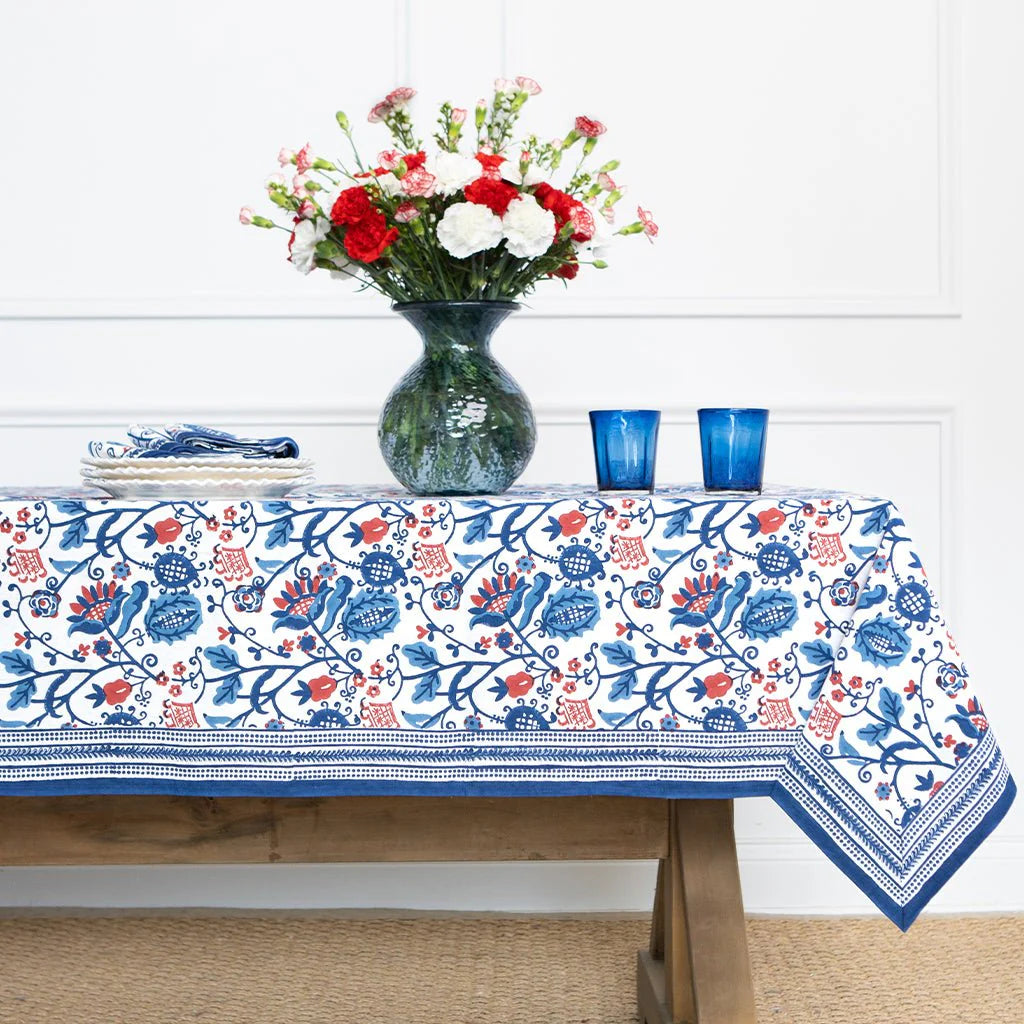 Con Con Red & Blue Tablecloth