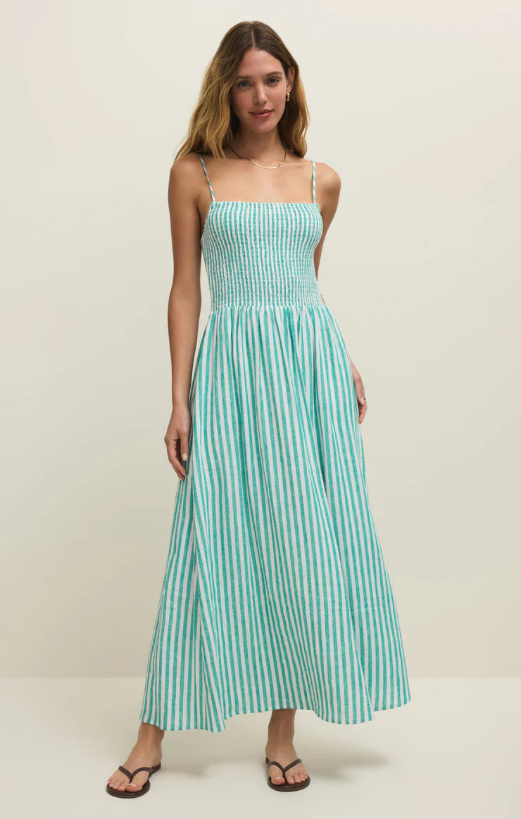 BAYSIDE STRIPE LINEN MAXI DRESS BAYSIDE STRIPE LINEN MAXI DRESS