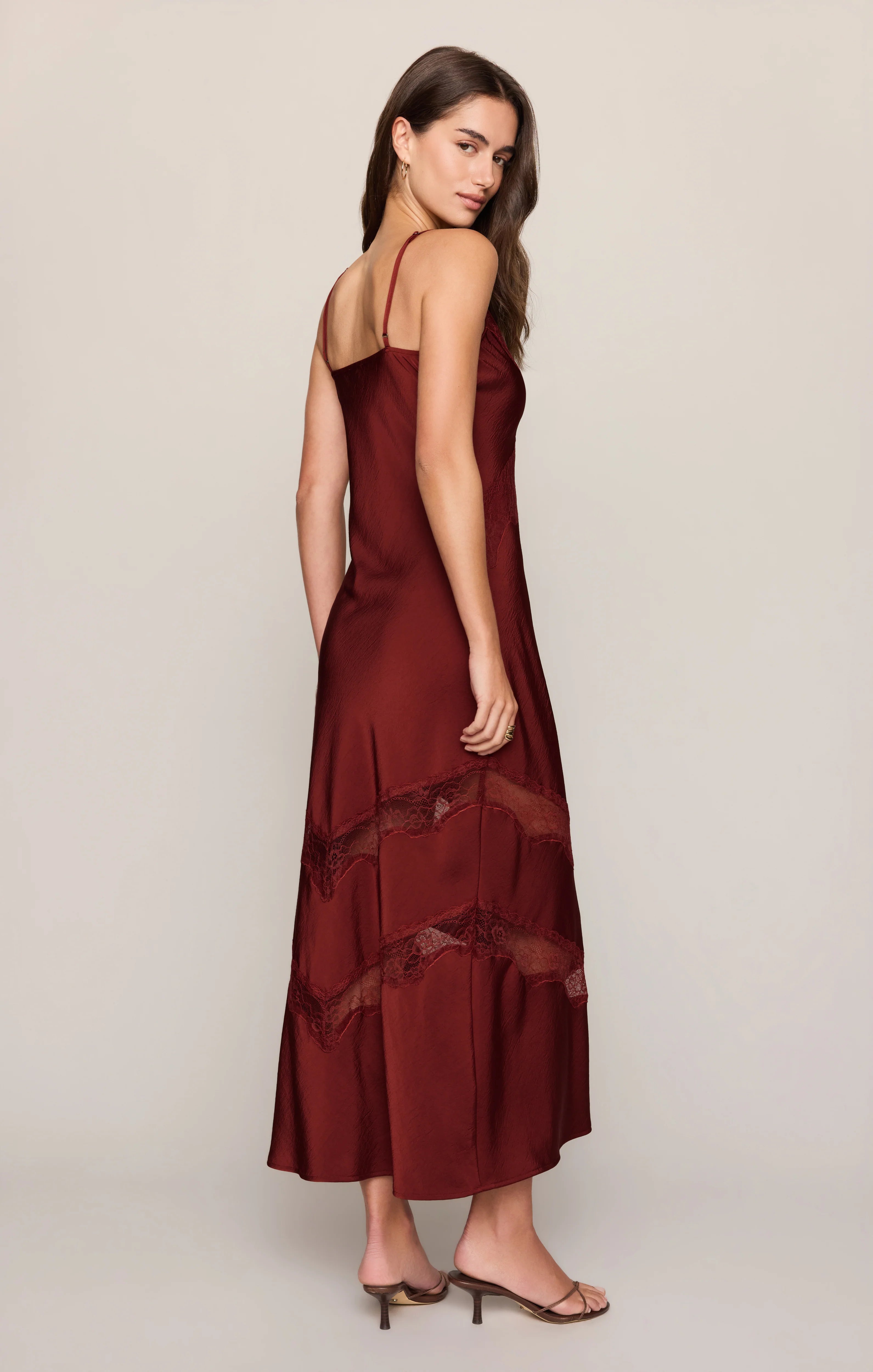 BRUNA LACE INSET MIDI DRESS